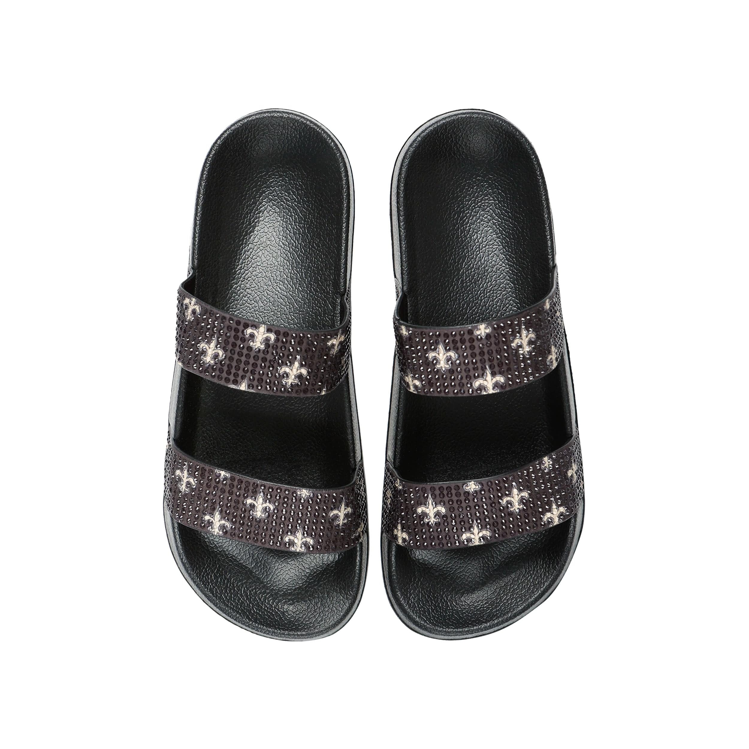 New Orleans Saints NFL Womens Double Strap Shimmer Sandal - Image 4