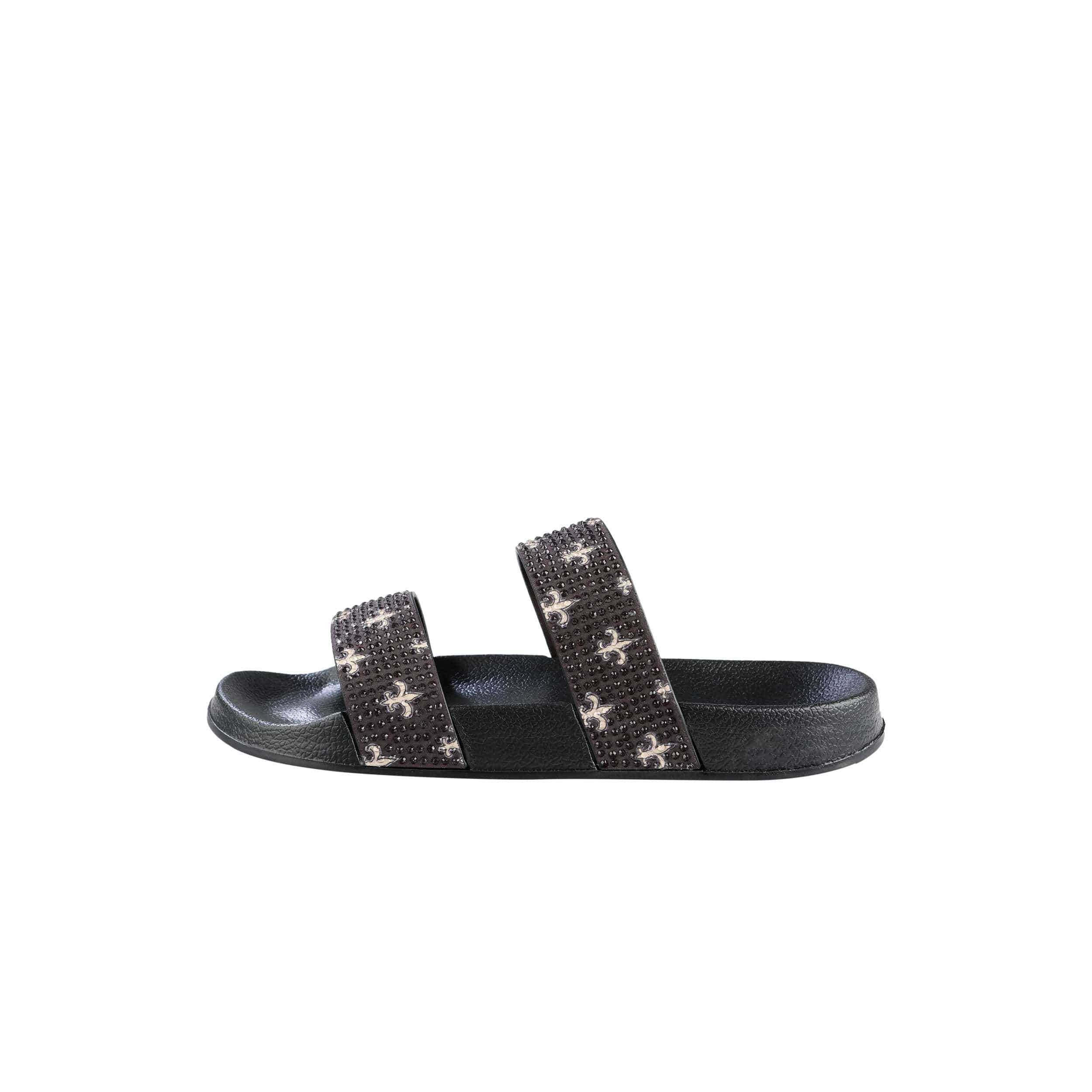 New Orleans Saints NFL Womens Double Strap Shimmer Sandal - Image 5