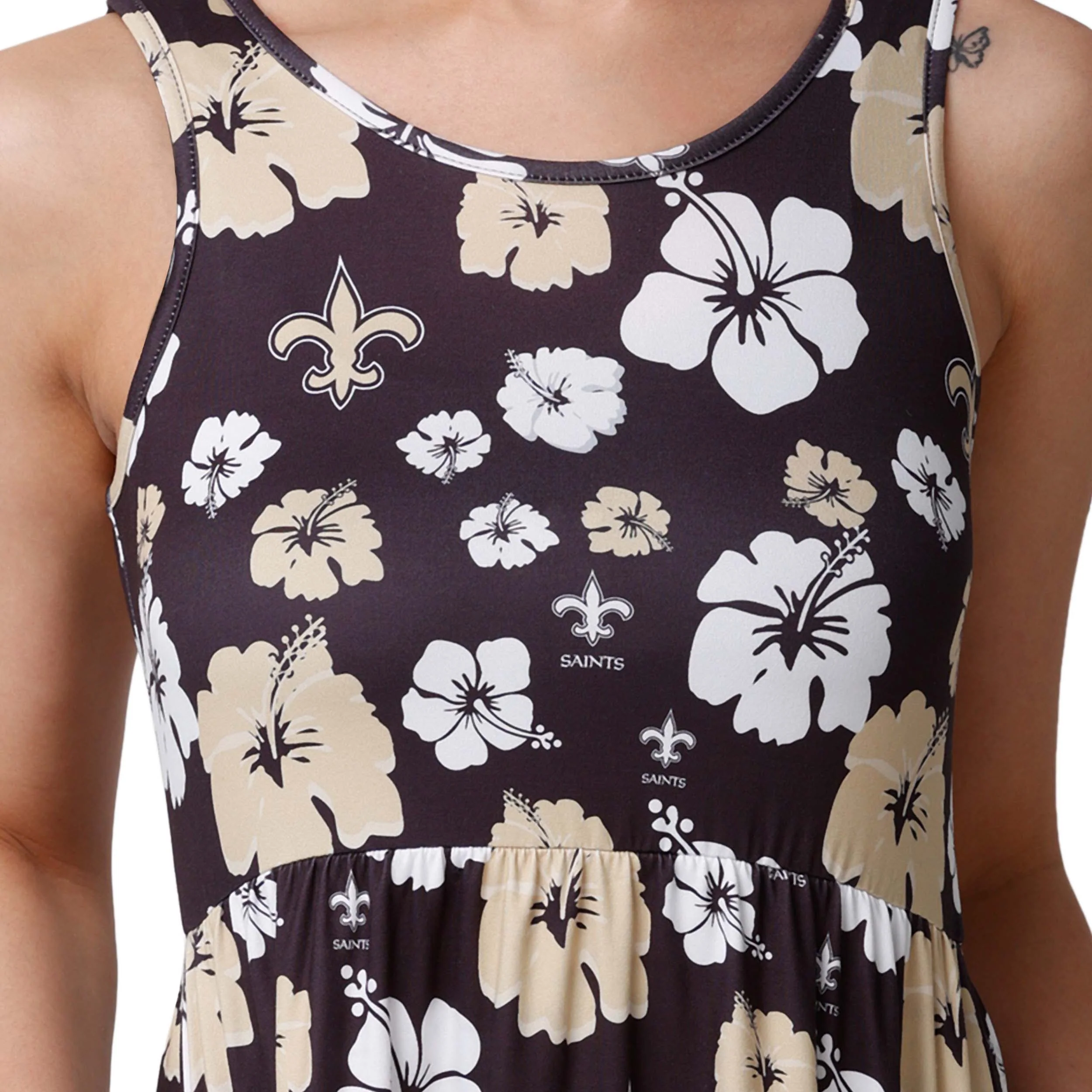 New Orleans Saints NFL Womens Fan Favorite Floral Sundress - Image 3