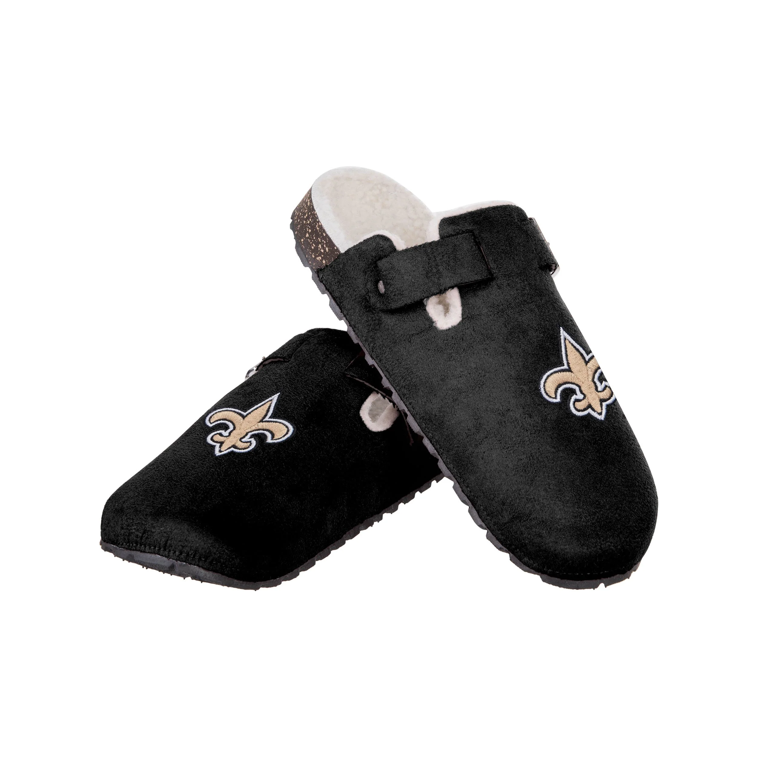New Orleans Saints NFL Womens Fur Buckle Clog Slippers