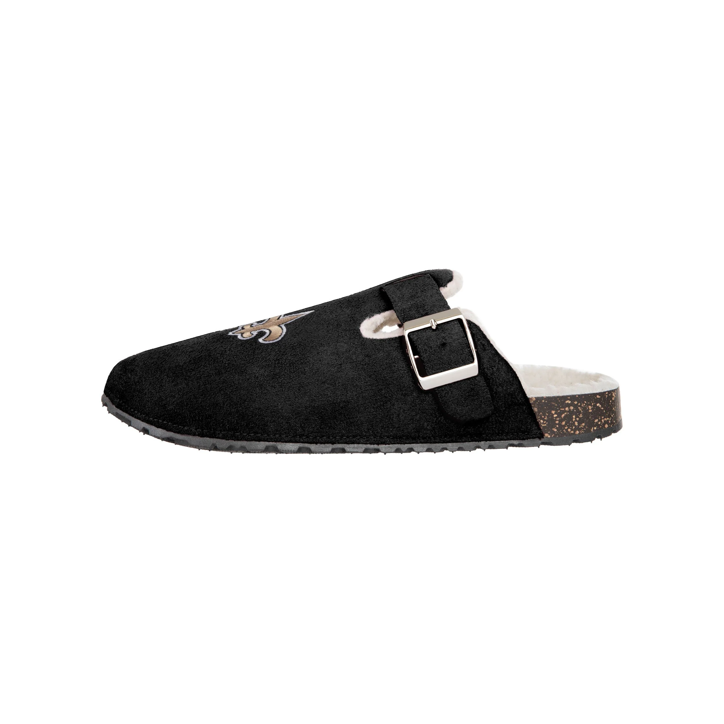 New Orleans Saints NFL Womens Fur Buckle Clog Slippers - Image 4