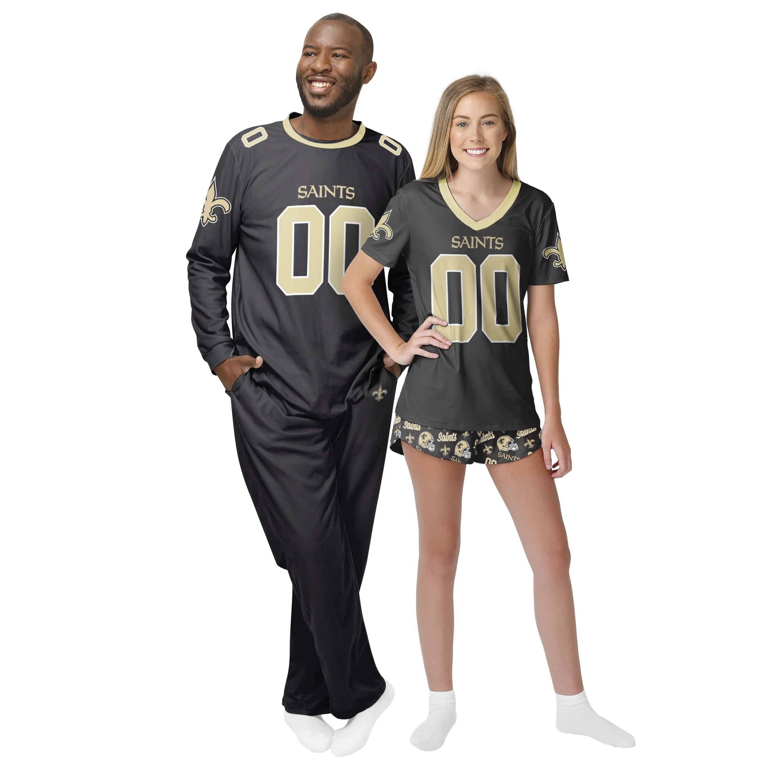 New Orleans Saints NFL Womens Gameday Ready Pajama Set - Image 3