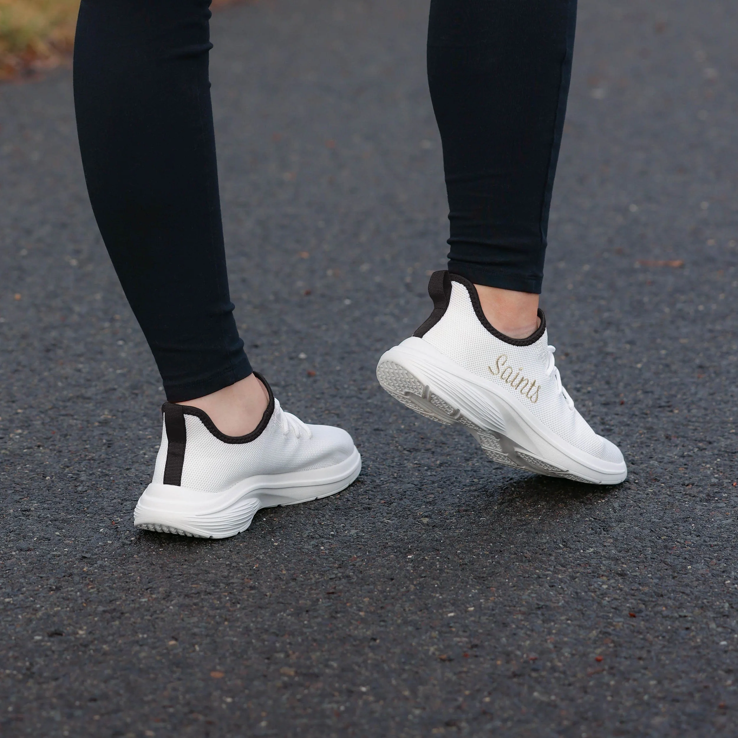 New Orleans Saints NFL Womens Midsole White Sneakers - Image 3