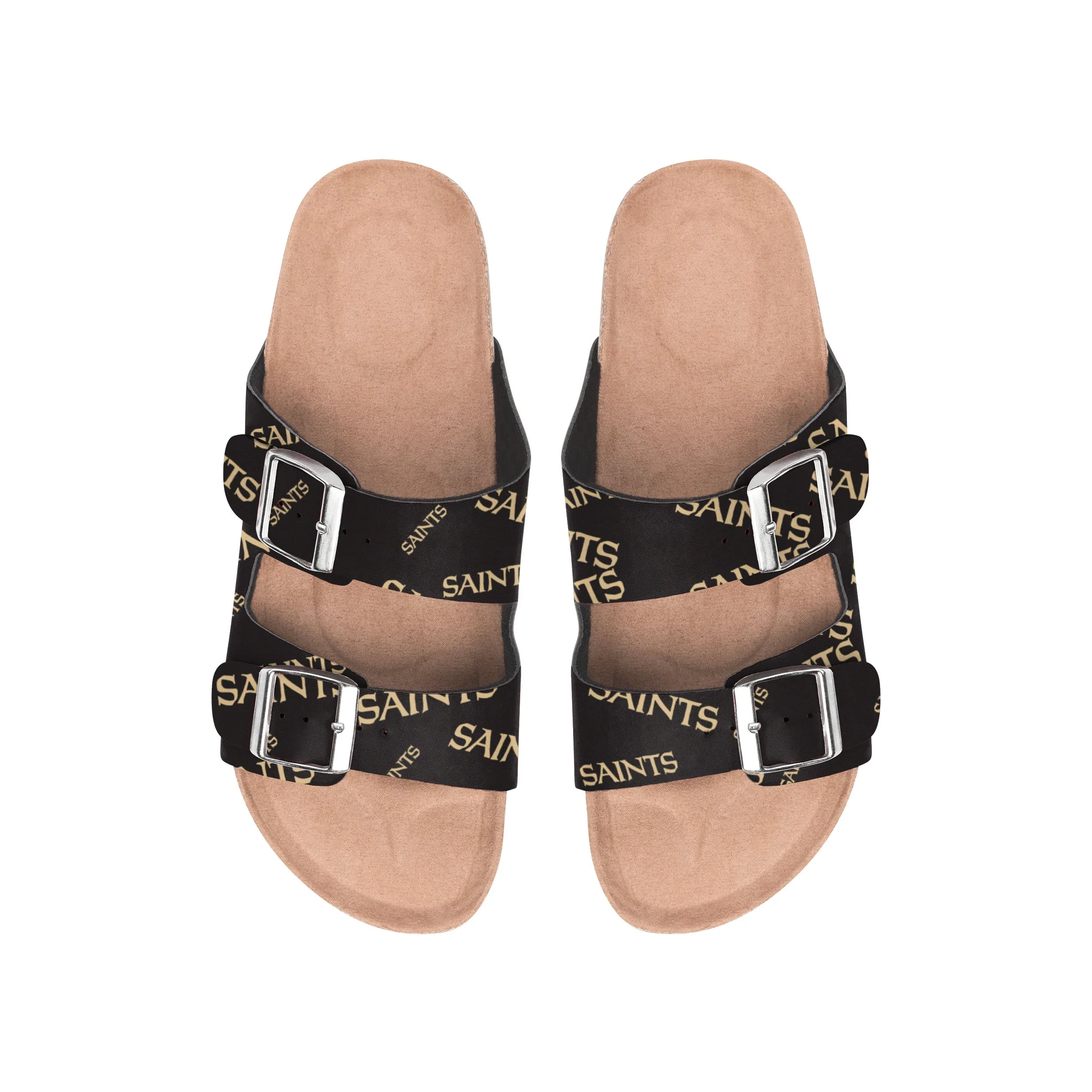 New Orleans Saints NFL Womens Mini Print Double Buckle Sandal - Image 2