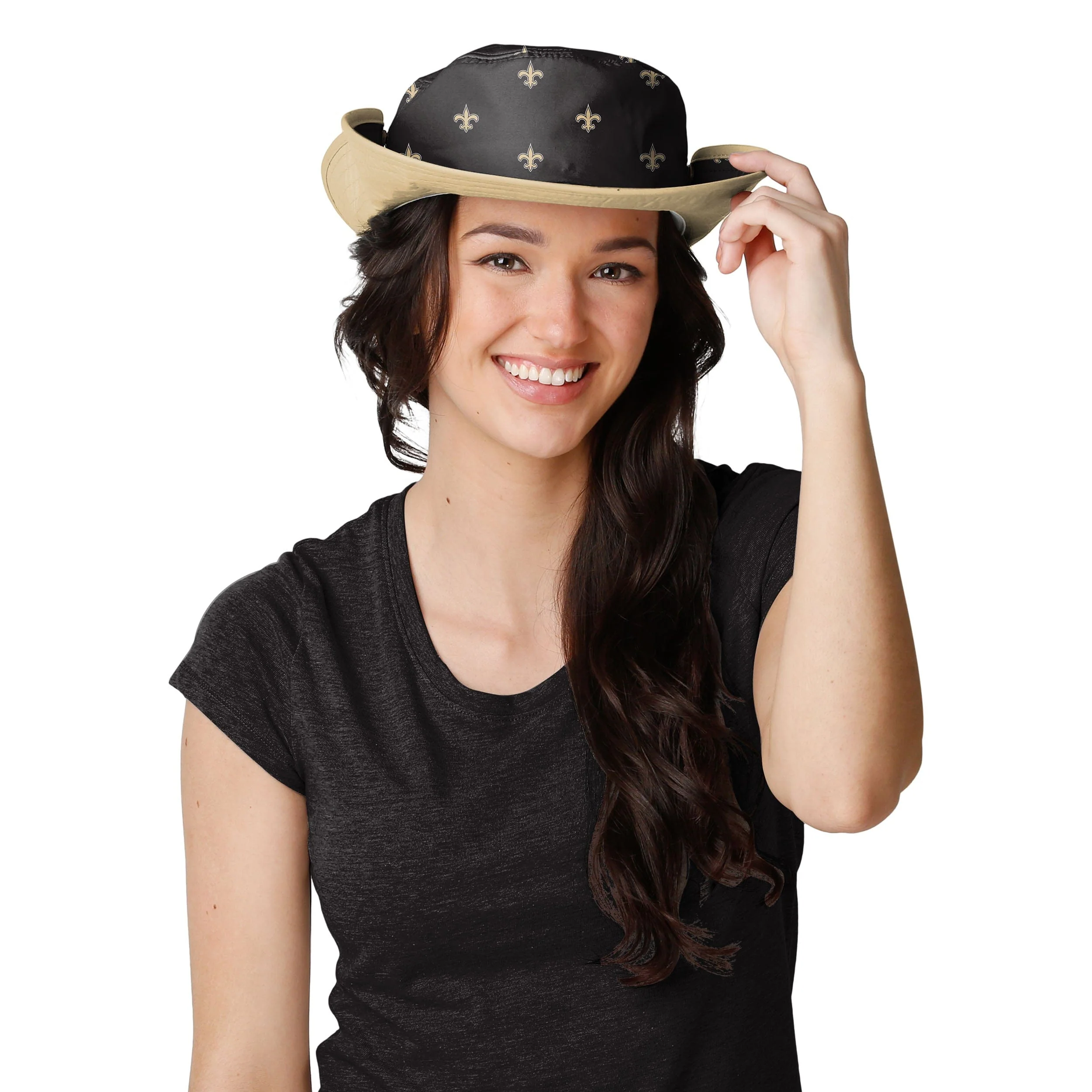 New Orleans Saints NFL Womens Mini Print Hybrid Boonie Hat - Image 4