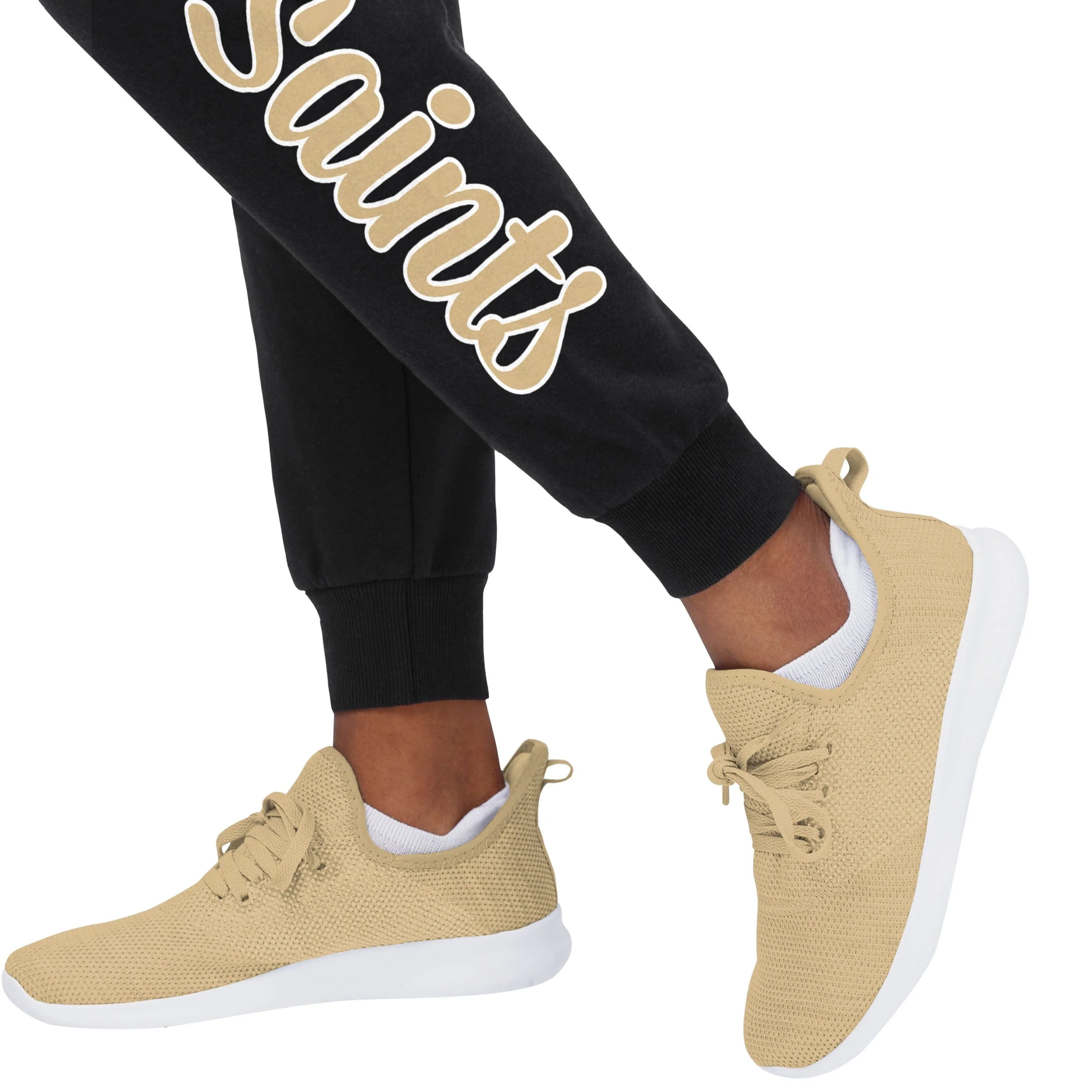 New Orleans Saints NFL Womens Script Wordmark Black Joggers - Image 4