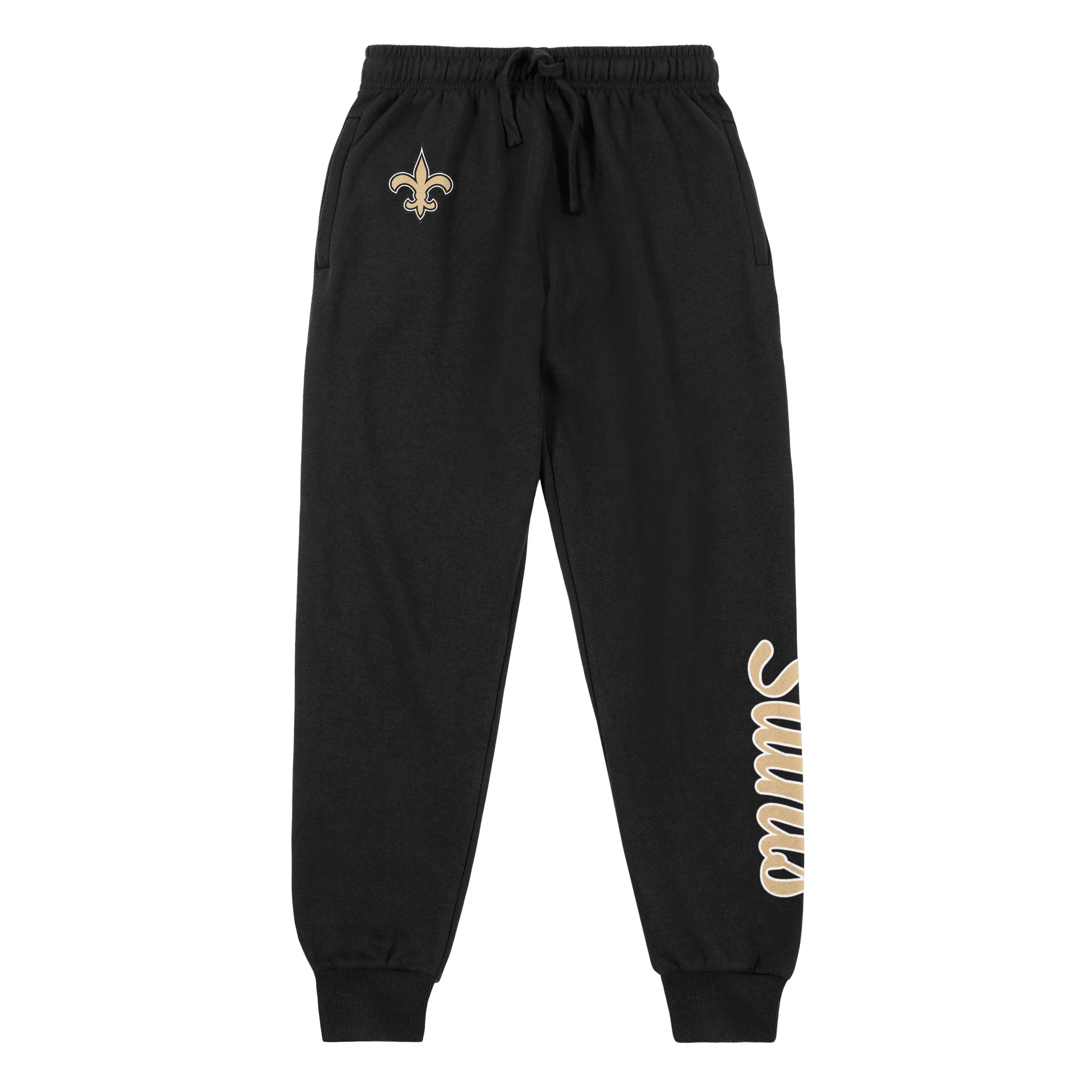 New Orleans Saints NFL Womens Script Wordmark Black Joggers - Image 5