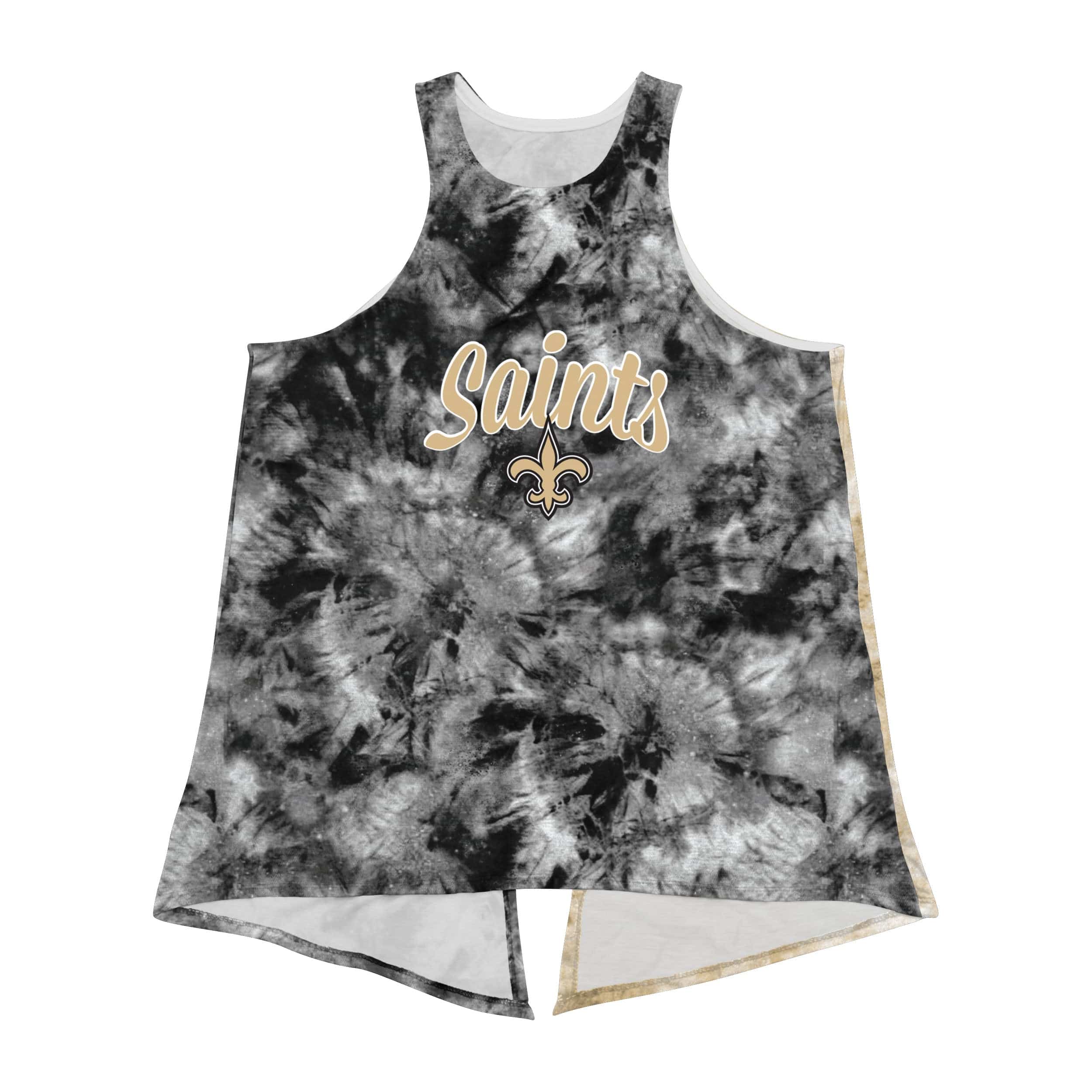 New Orleans Saints NFL Womens Script Wordmark Tie-Dye Tie-Breaker Sleeveless Top - Image 3