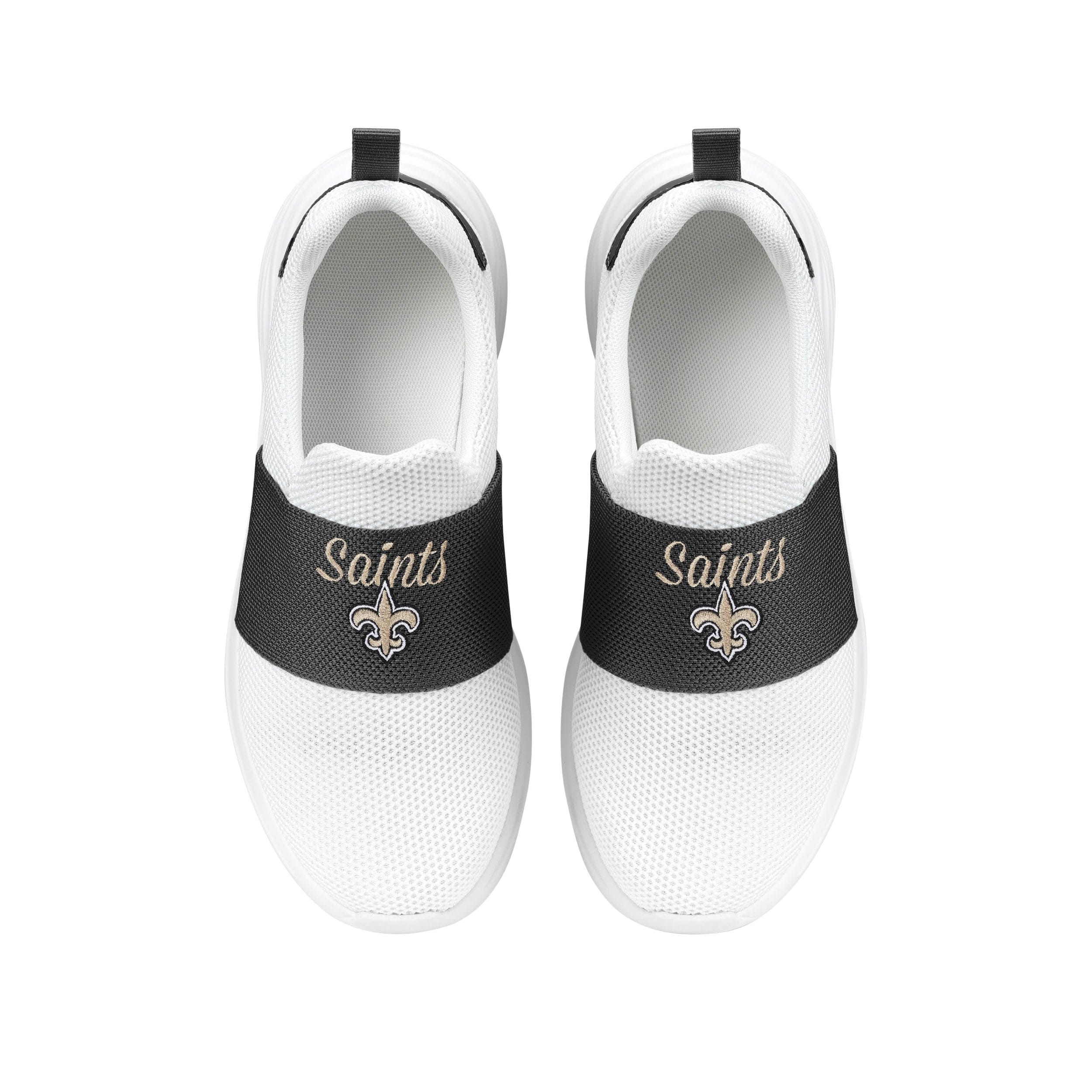 New Orleans Saints NFL Womens Script Wordmark White Slip On Sneakers - Image 4