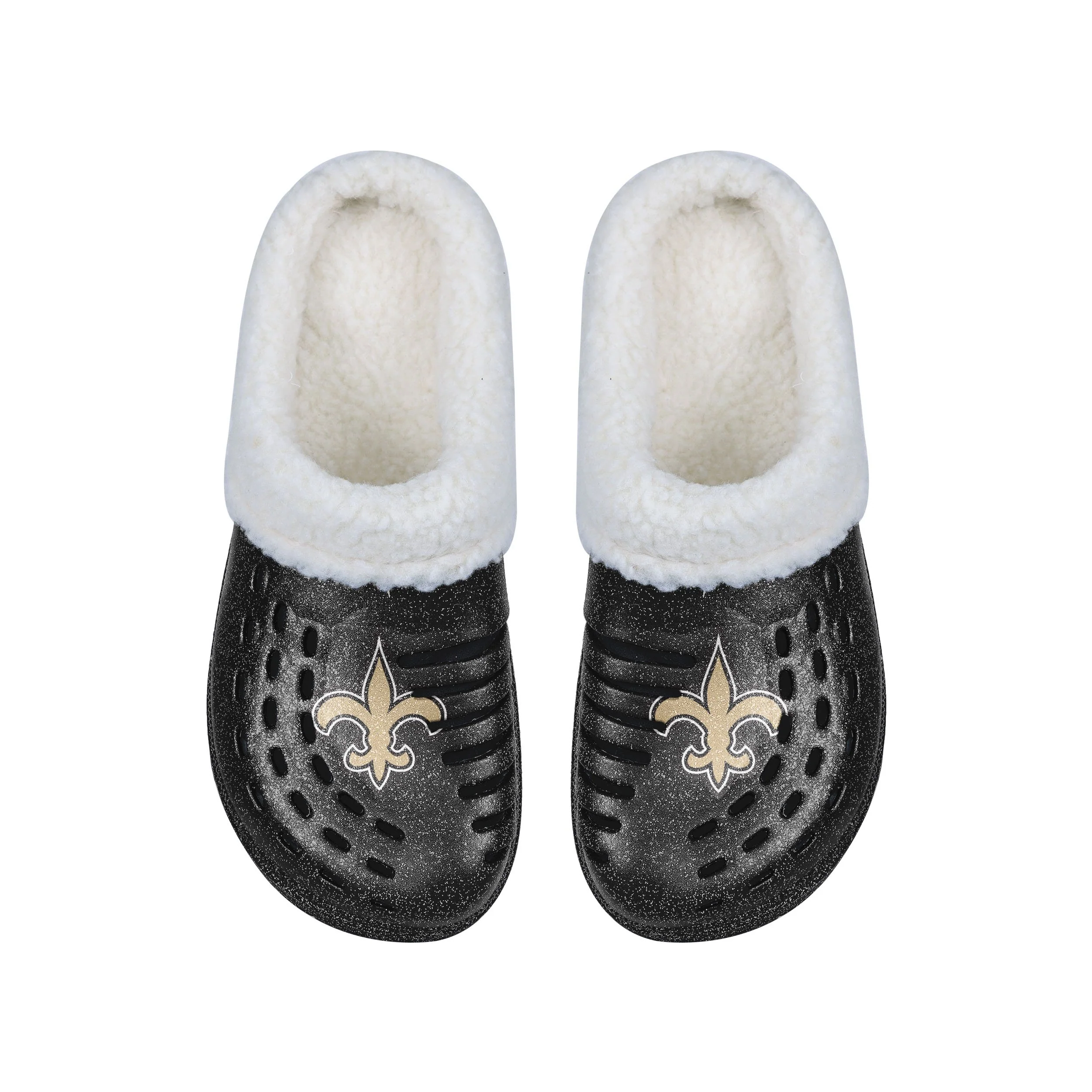 New Orleans Saints NFL Womens Sherpa Lined Glitter Clog - Image 4