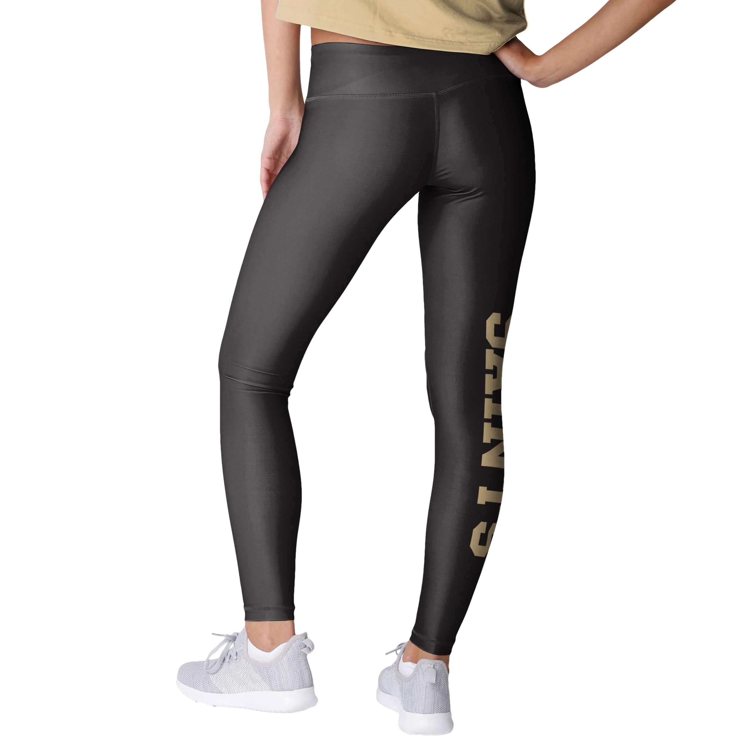 New Orleans Saints NFL Womens Solid Big Wordmark Leggings - Image 2