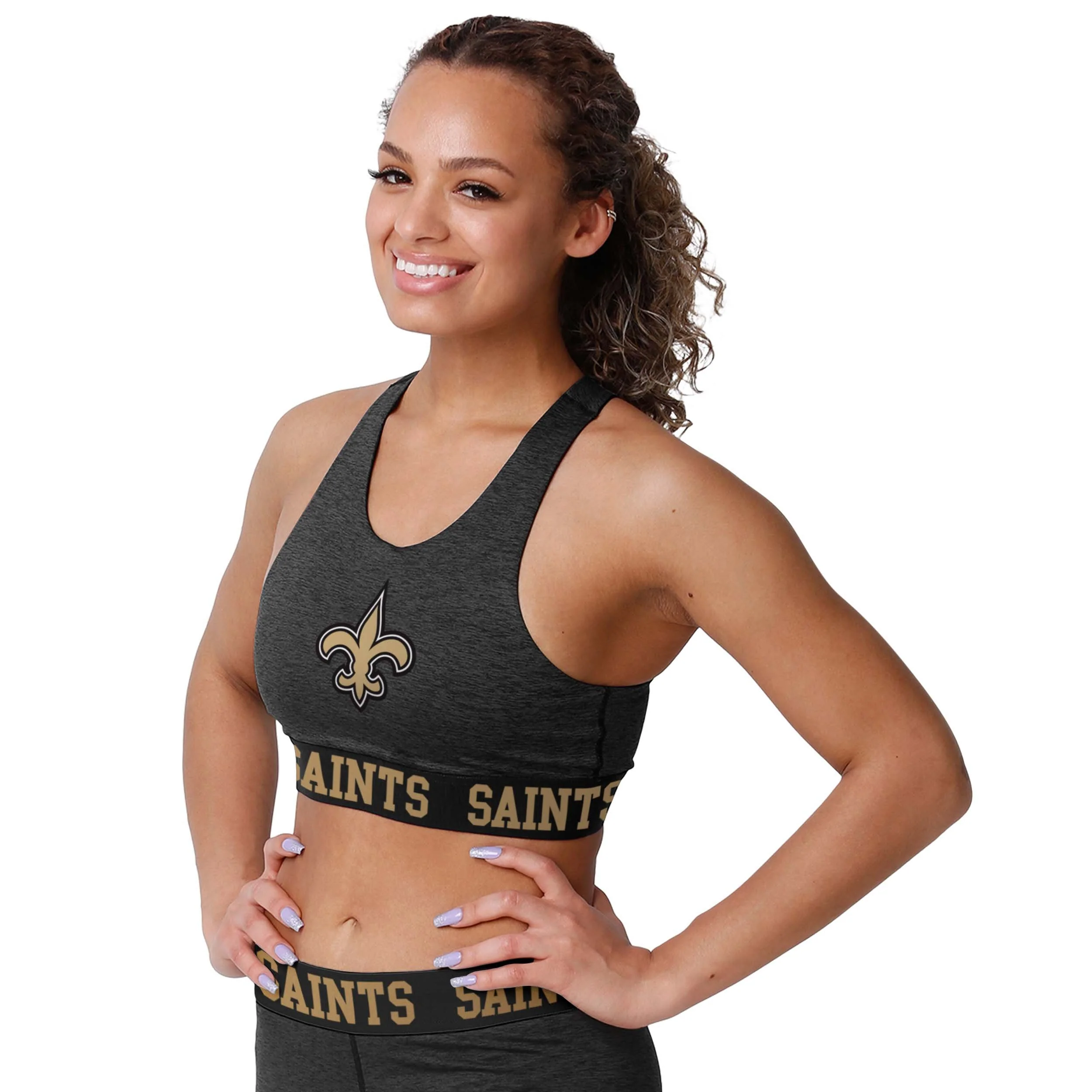 New Orleans Saints NFL Womens Team Color Static Sports Bra