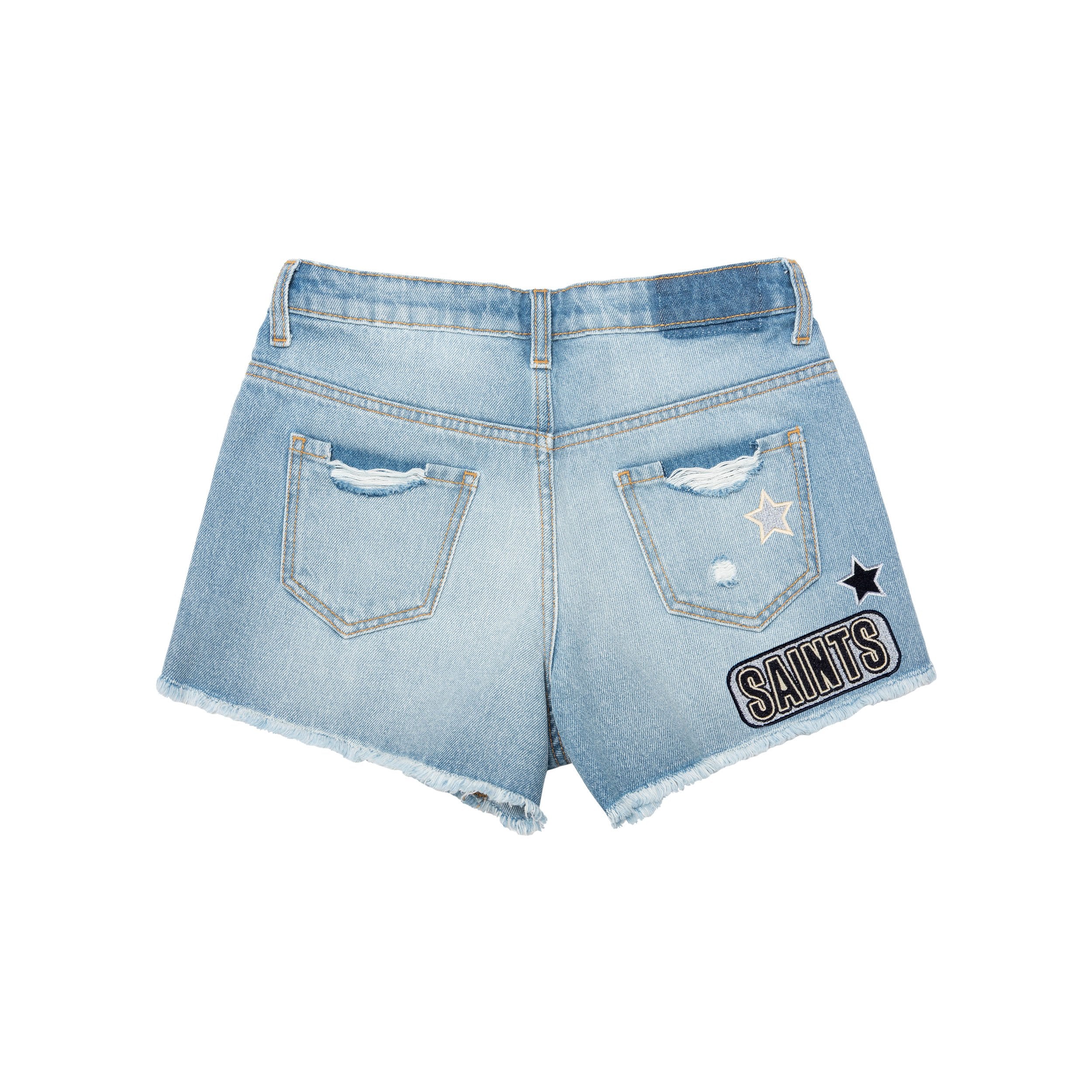 New Orleans Saints NFL Womens Team Logo Denim Shorts - Image 4