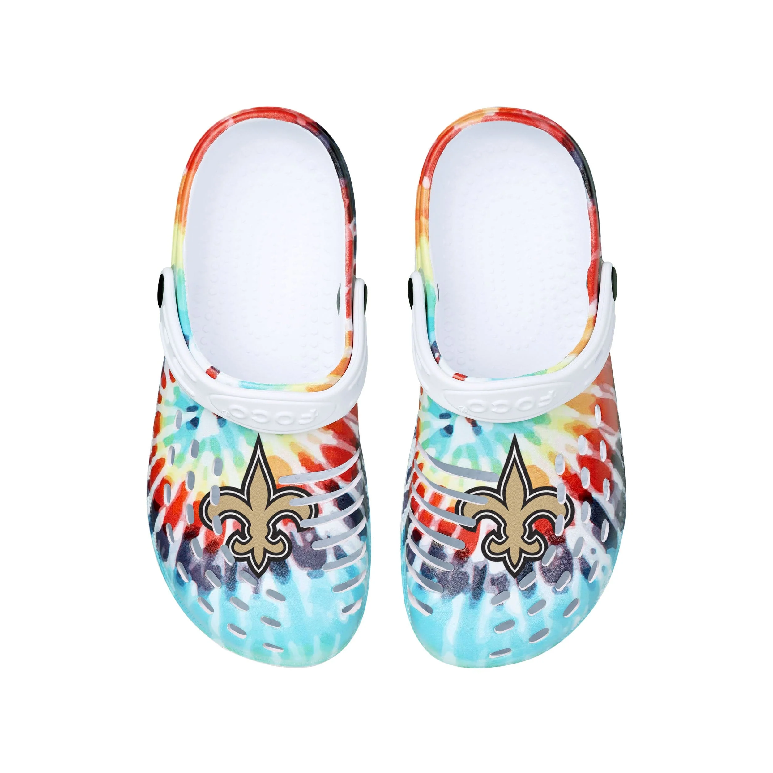 New Orleans Saints NFL Womens Tie-Dye Clog With Strap - Image 4