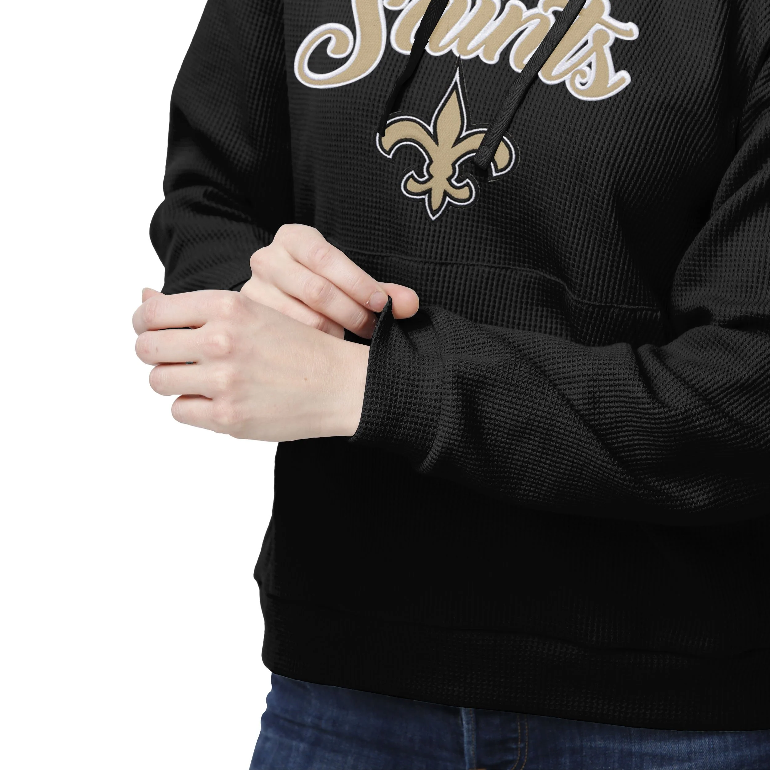 New Orleans Saints NFL Womens Waffle Lounge Sweater - Image 3