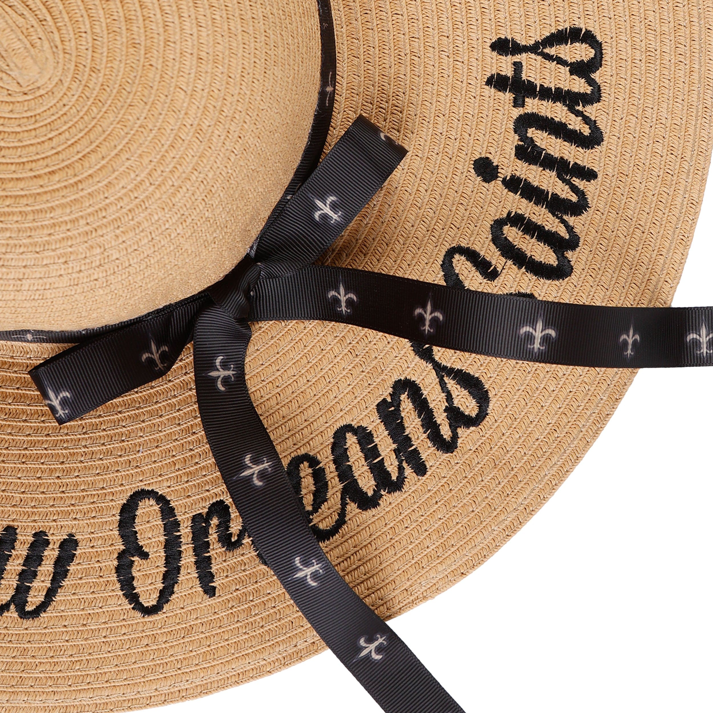 New Orleans Saints NFL Womens Wordmark Beach Straw Hat - Image 2