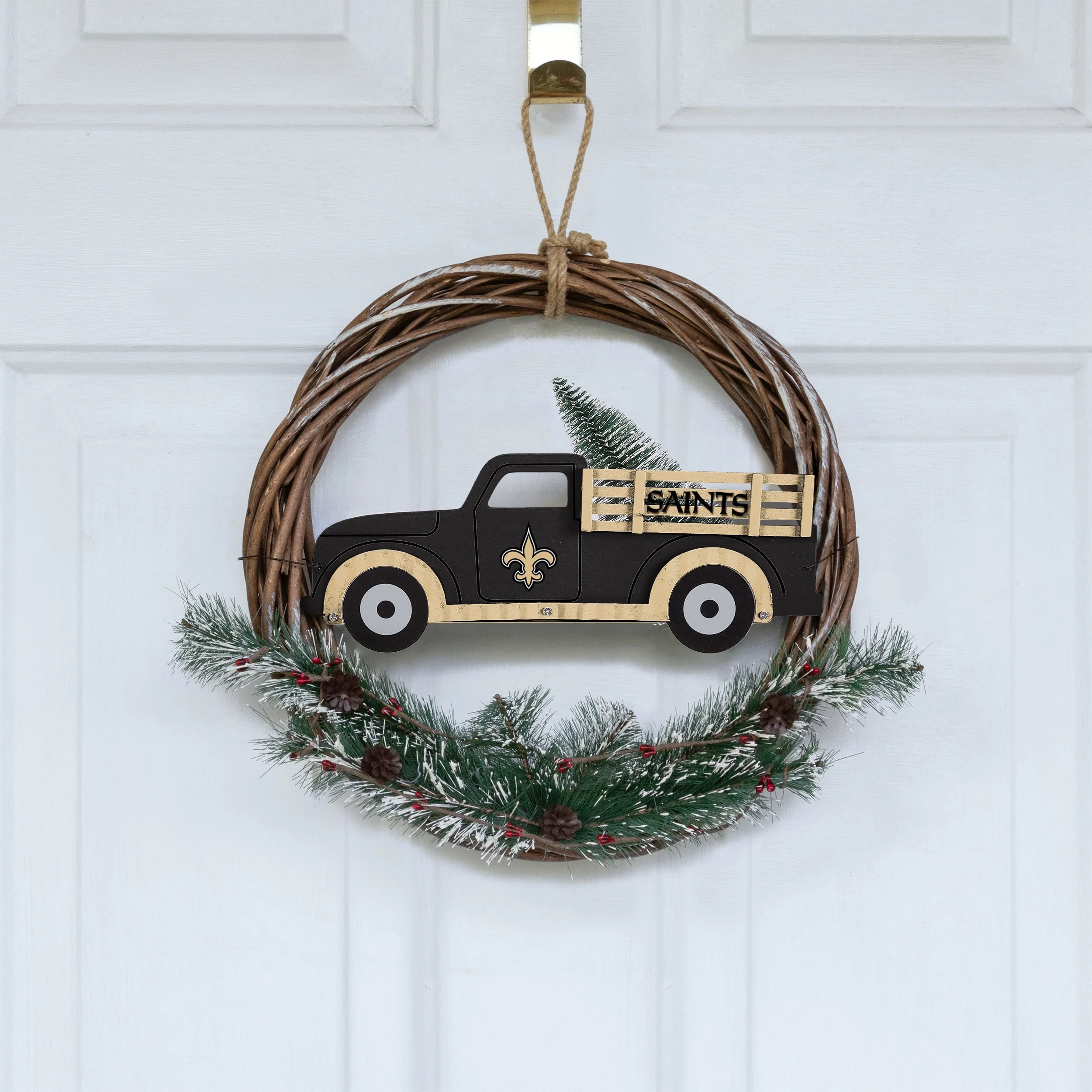New Orleans Saints NFL Wreath With Truck - Image 2