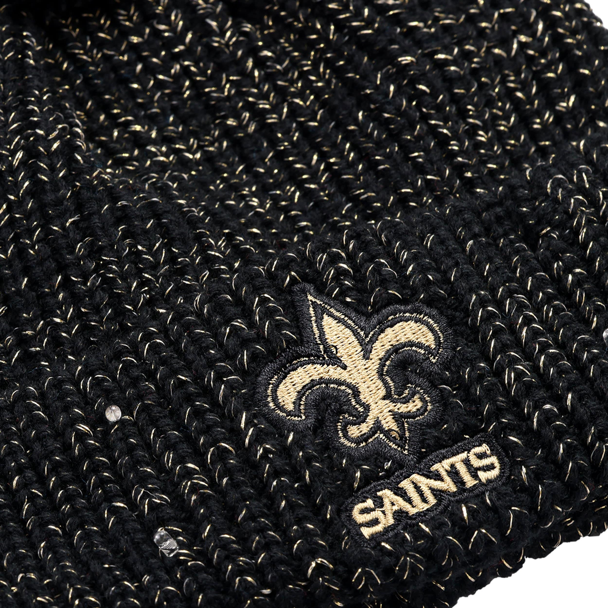 New Orleans Saints Womens NFL Glitter Knit Light Up Beanie - Image 3