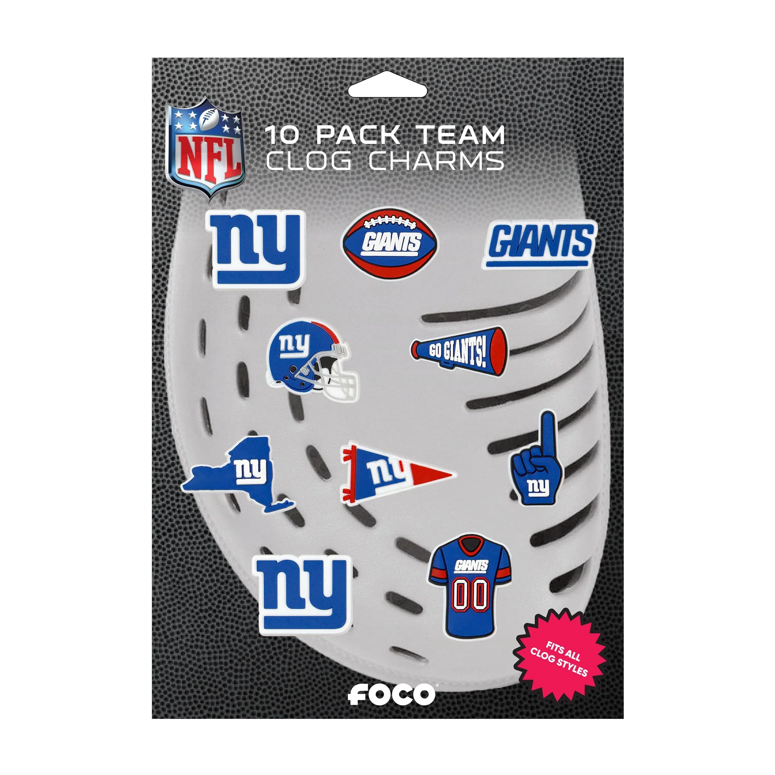 New York Giants NFL 10 Pack Team Clog Charms - Image 5
