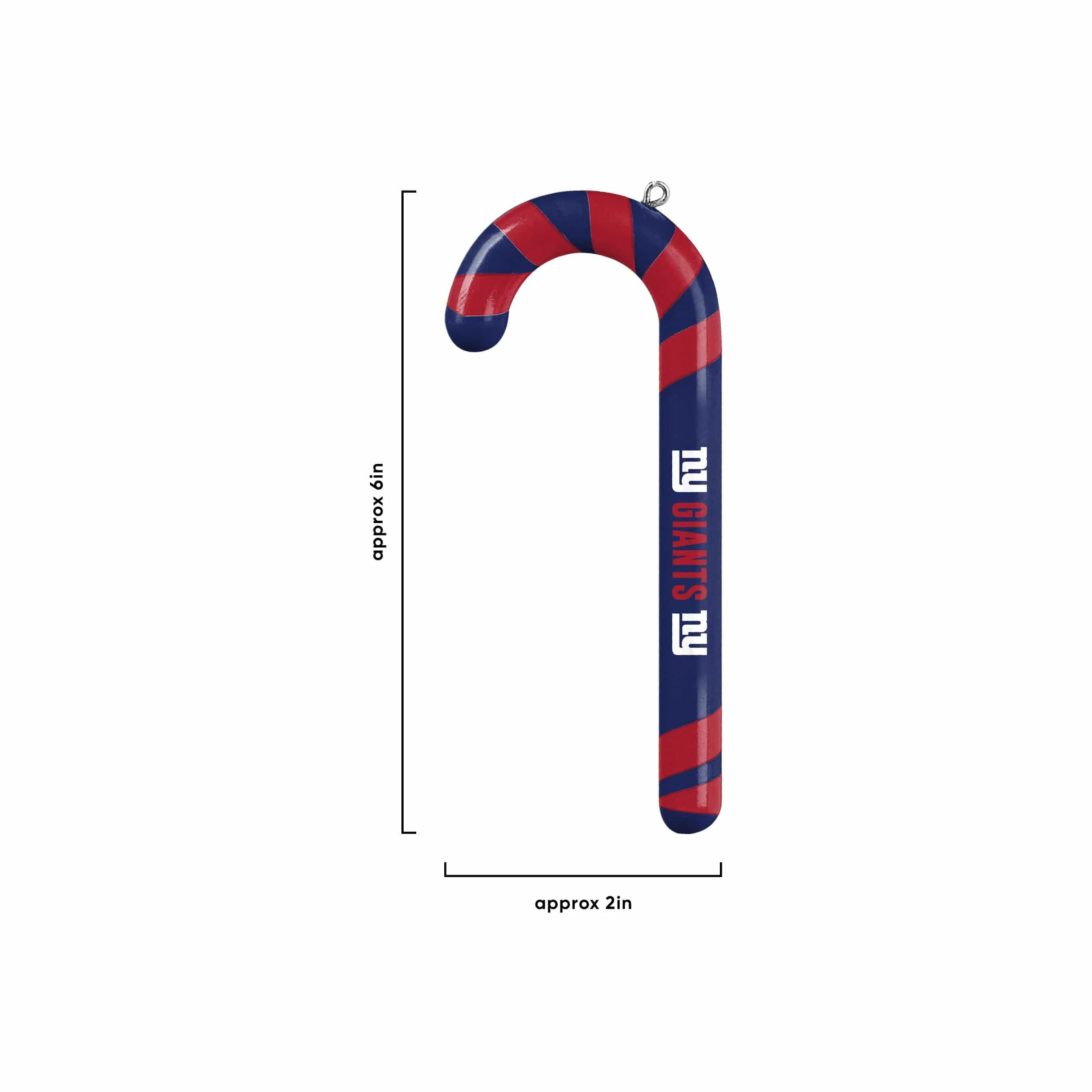New York Giants NFL 12 Pack Candy Cane Ornament Set - Image 2