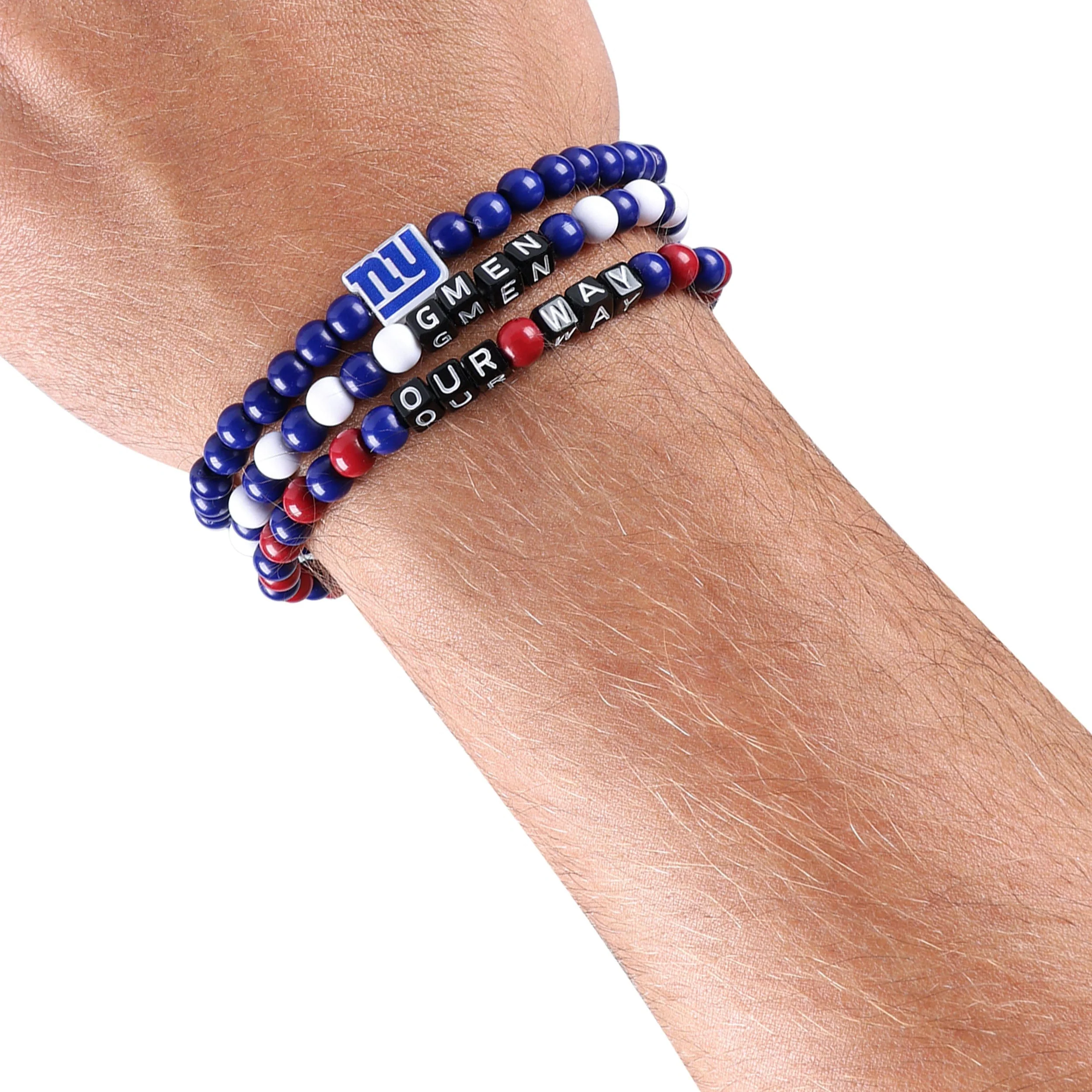 New York Giants NFL 3 Pack Beaded Friendship Bracelet - Image 4