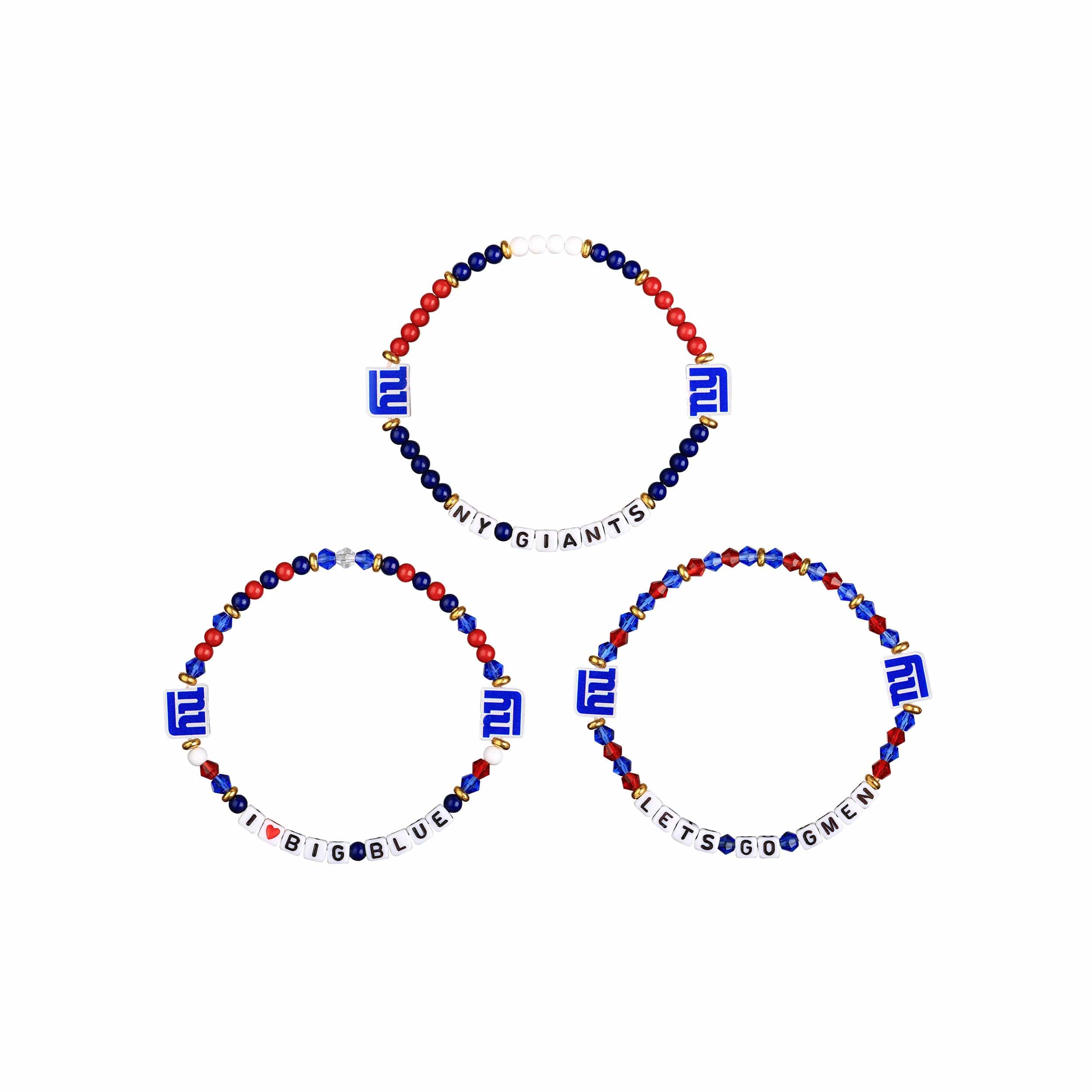 New York Giants NFL 3 Pack Friendship Bracelet - Image 3