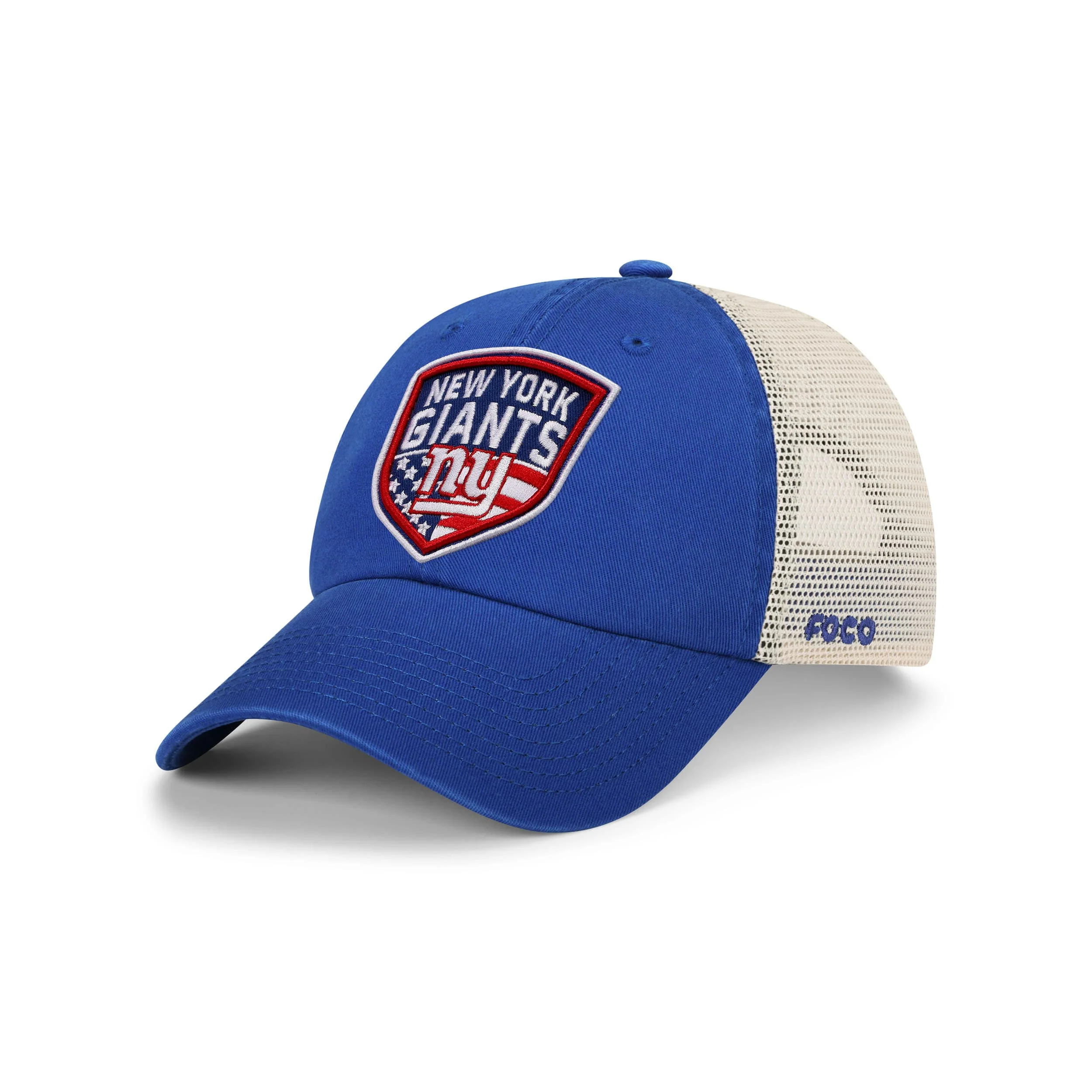 New York Giants NFL Americana Patch Casual Trucker Cap (PREORDER - SHIPS LATE JUNE)