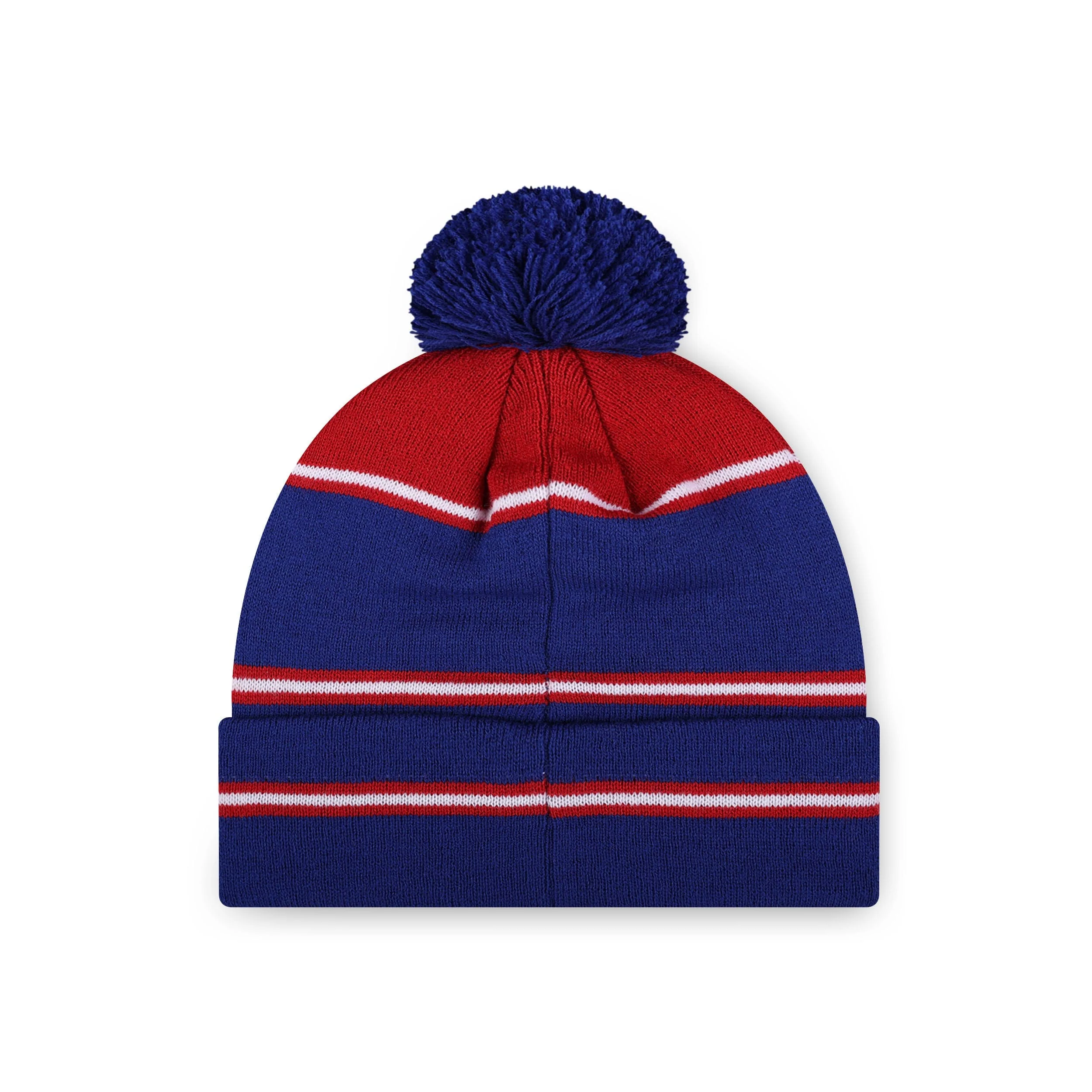 New York Giants NFL Big Wordmark Stripe Pom Beanie - Image 2