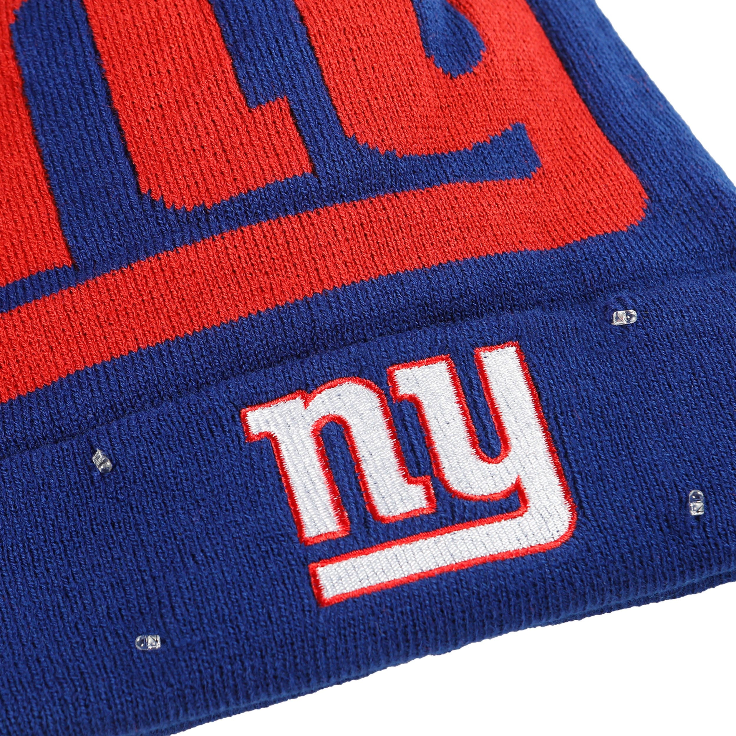 New York Giants NFL Cropped Logo Light Up Knit Beanie - Image 3
