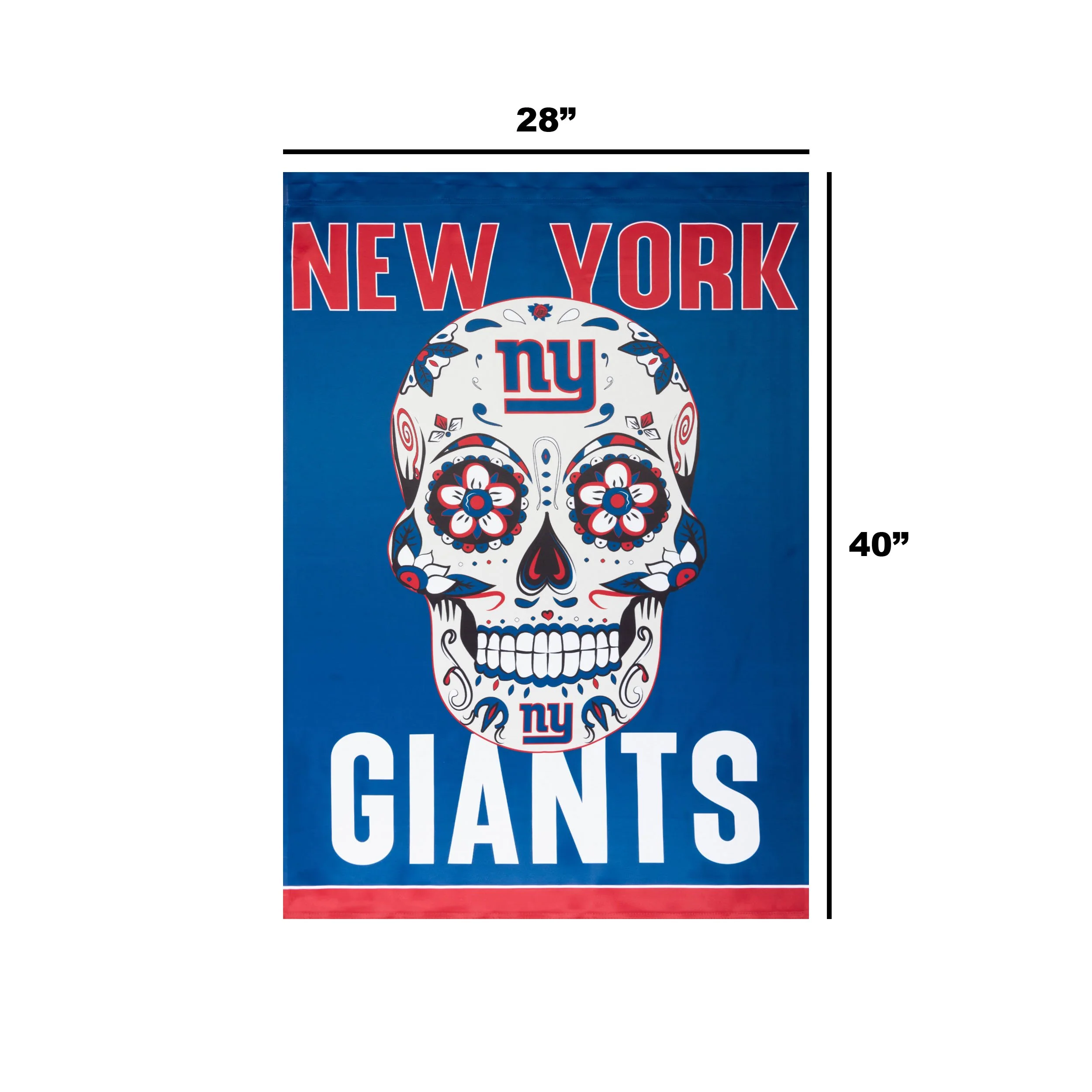 New York Giants NFL Day Of The Dead Vertical Flag - Image 3