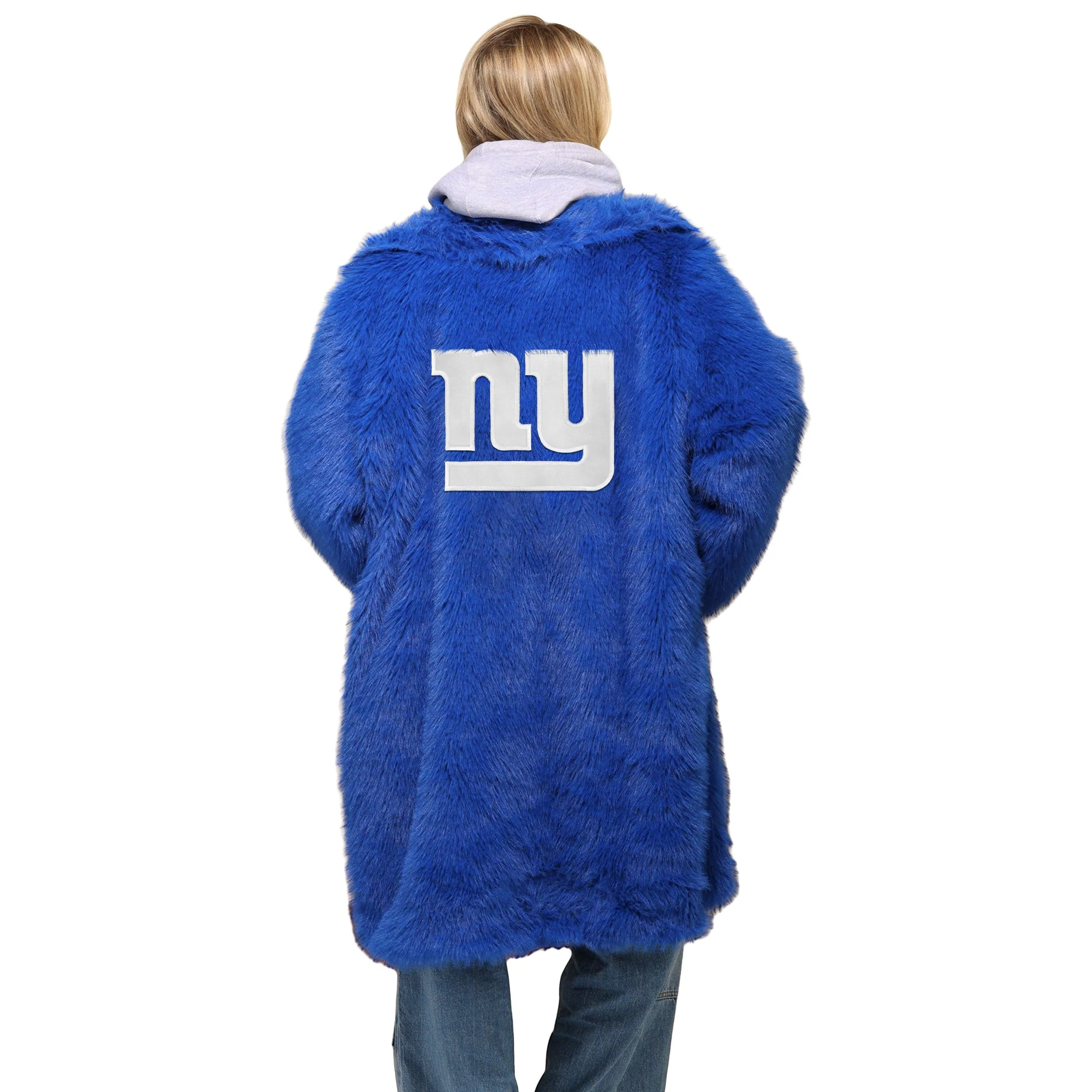New York Giants NFL Faux Fur Long Jacket