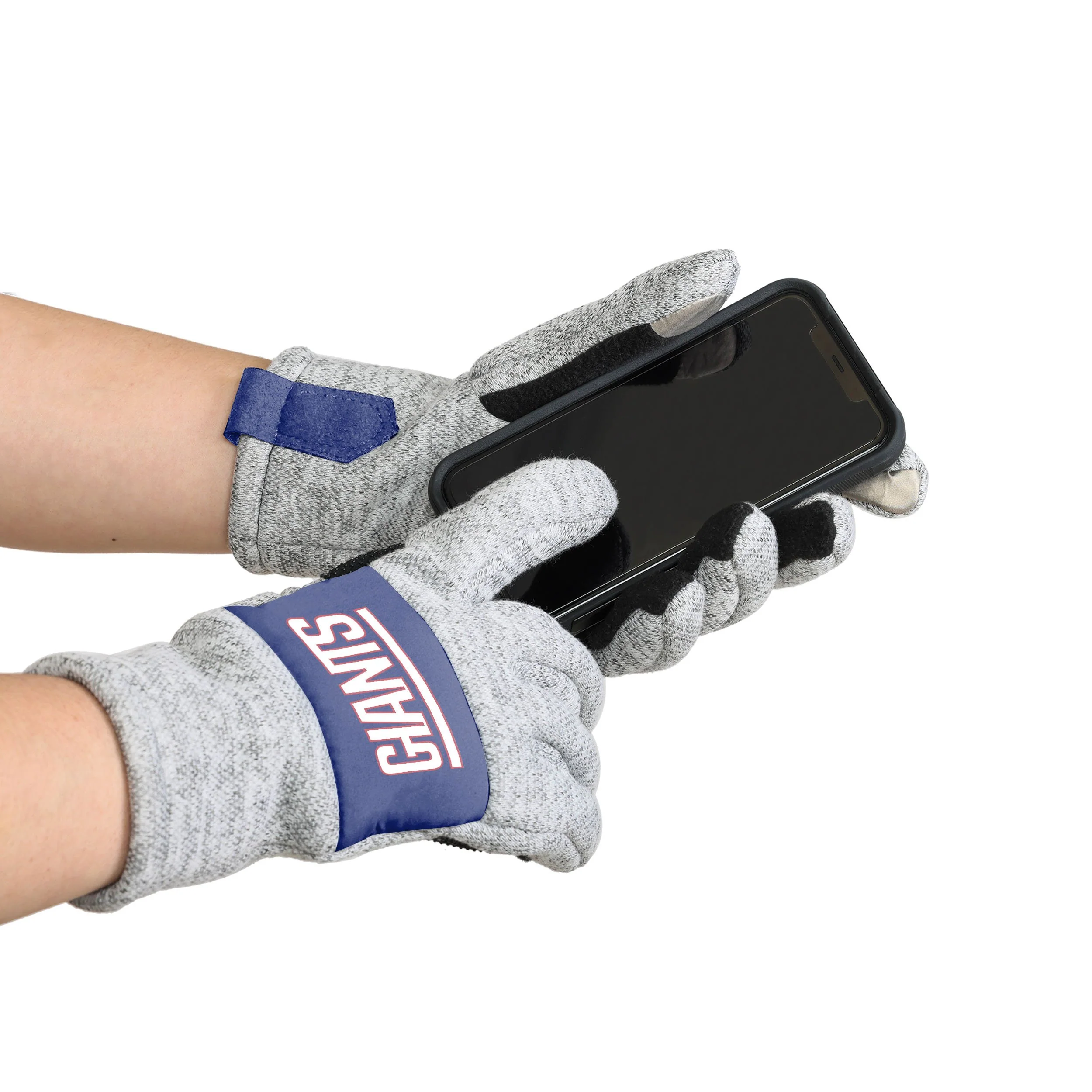 New York Giants NFL Heather Grey Insulated Gloves - Image 2