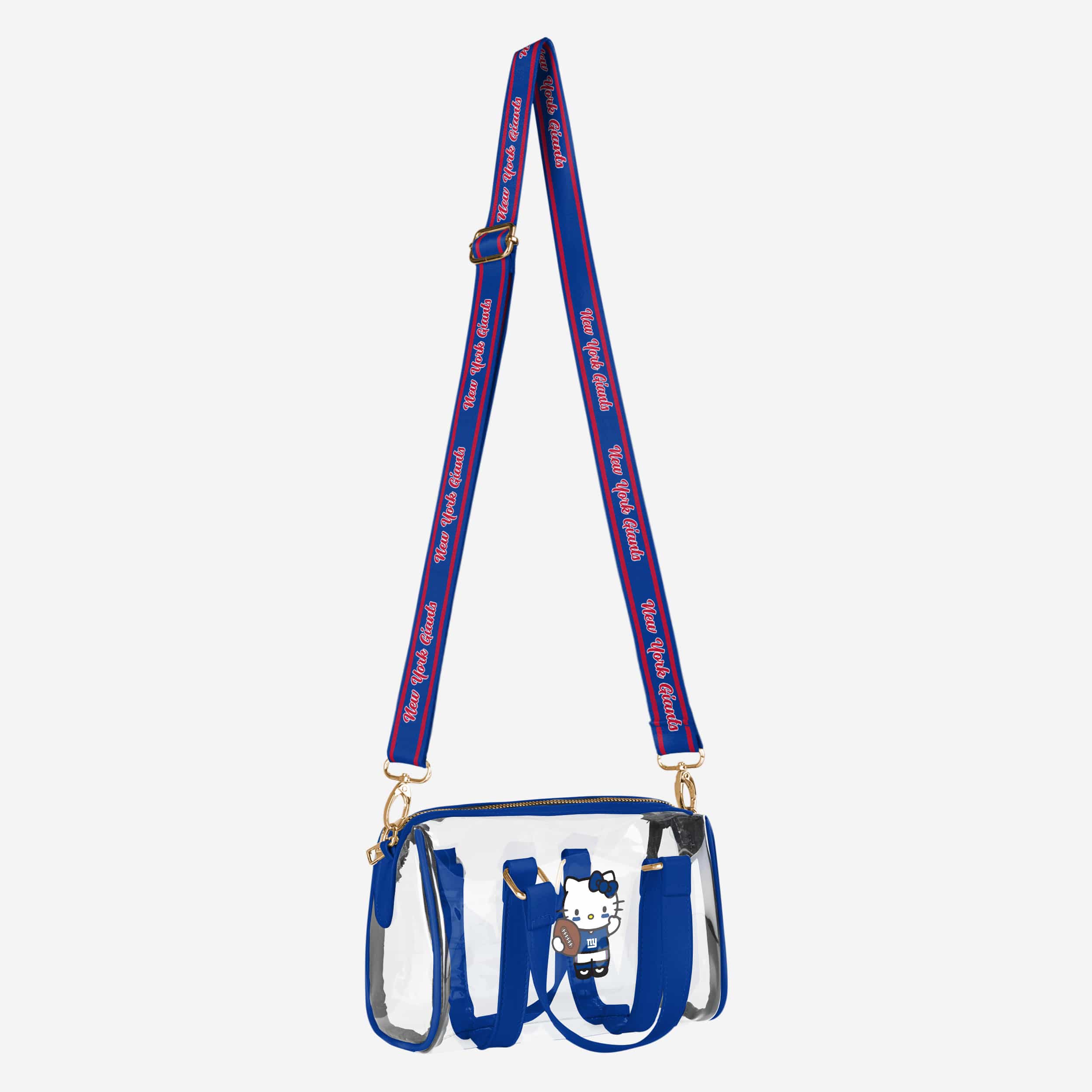New York Giants NFL Hello Kitty® Clear Barrel Bag (PREORDER - SHIPS MID JULY) - Image 2