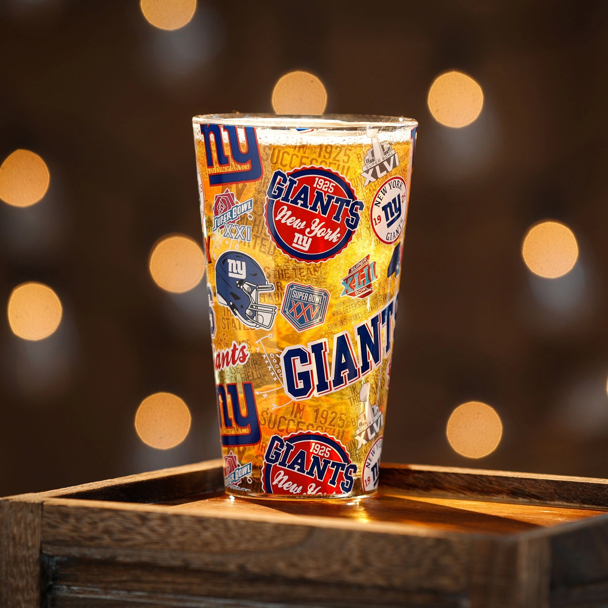 New York Giants NFL Historic Print Pint Glass - Image 2