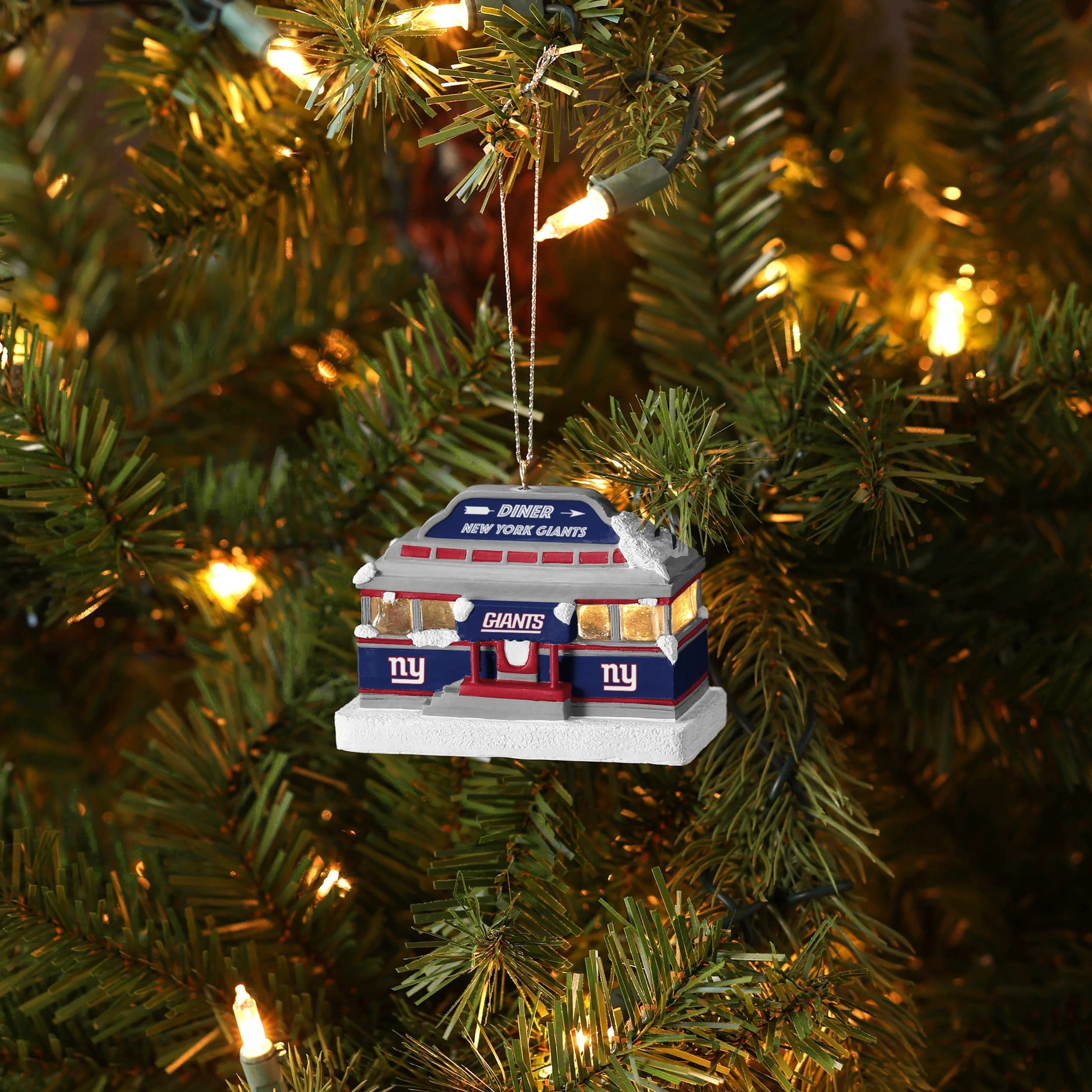 New York Giants NFL Light Up Diner Ornament - Image 3