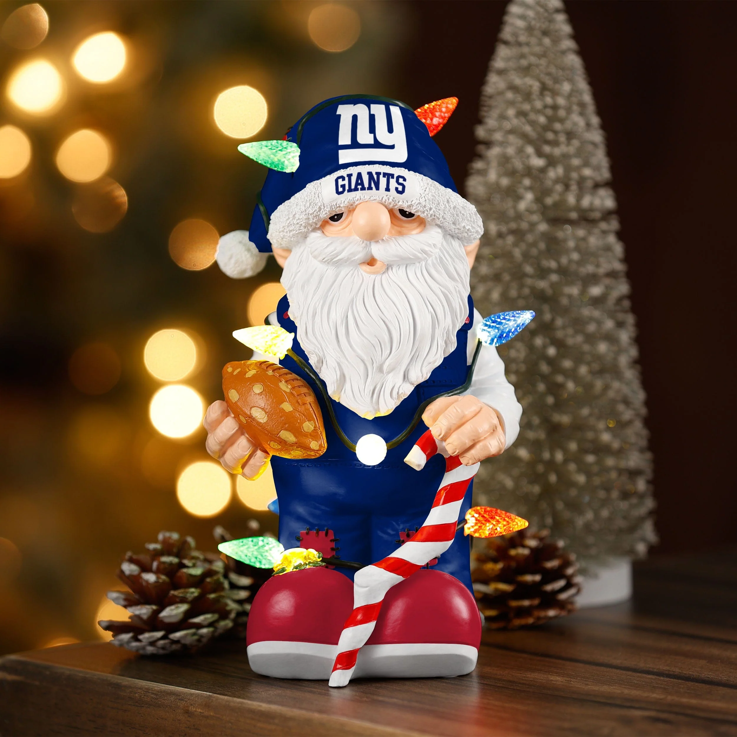 New York Giants NFL Light Up Holiday Gnome - Image 2