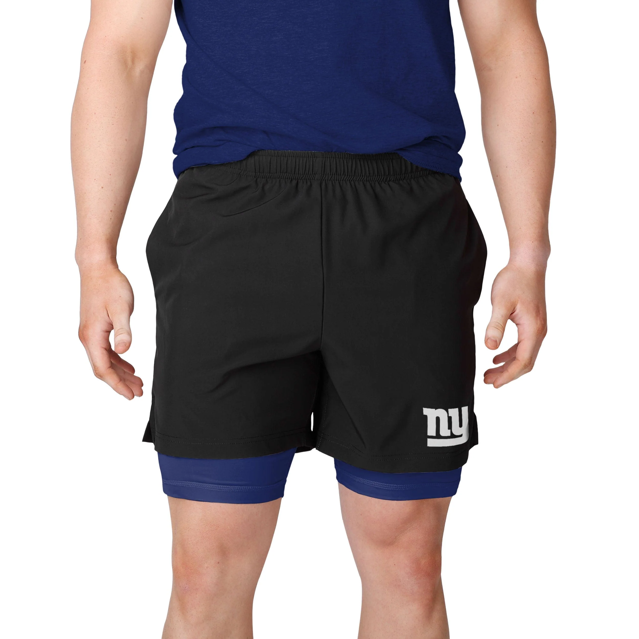 New York Giants NFL Mens Black Team Color Lining Shorts - Image 2