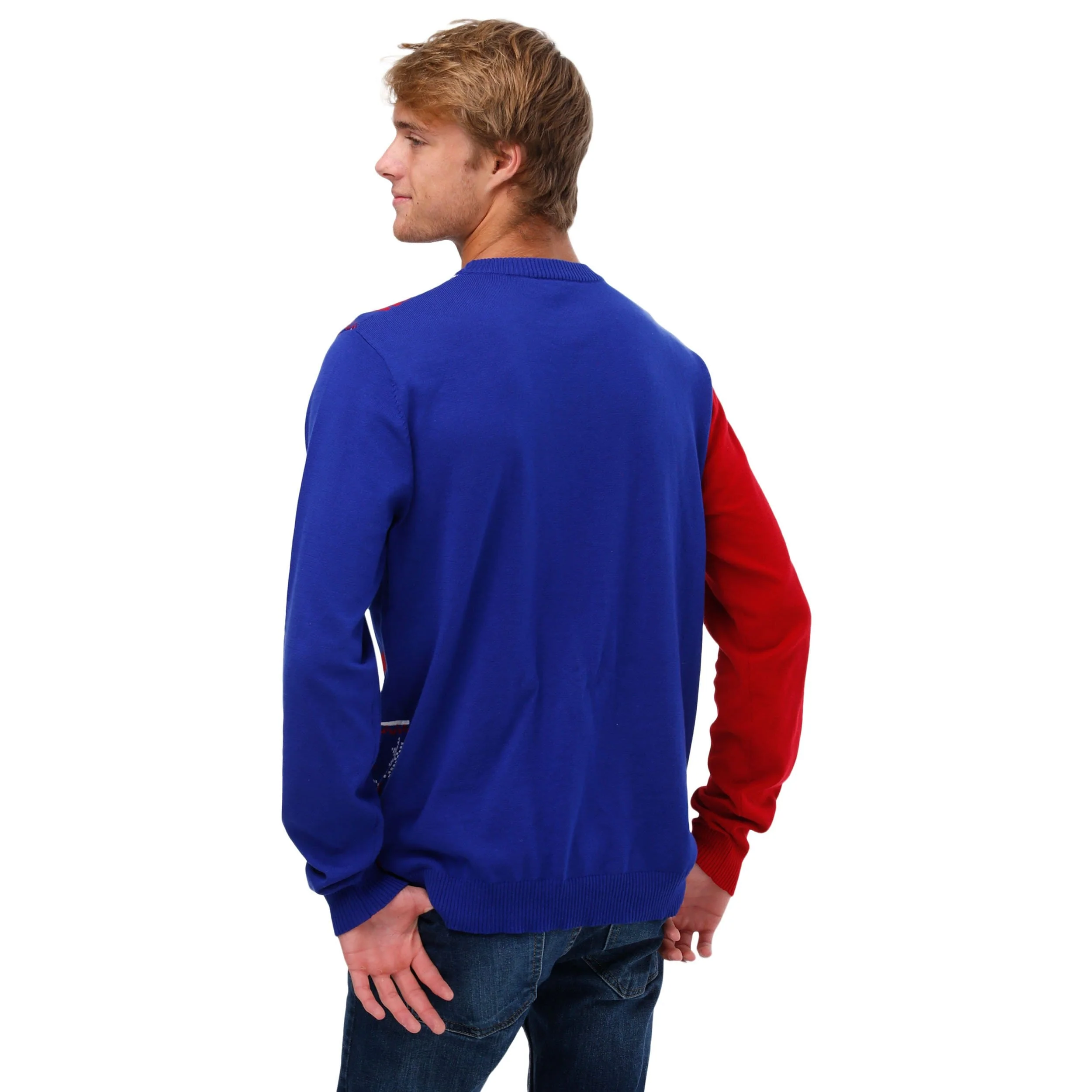 New York Giants NFL Mens Busy Block Snowfall Sweater - Image 3