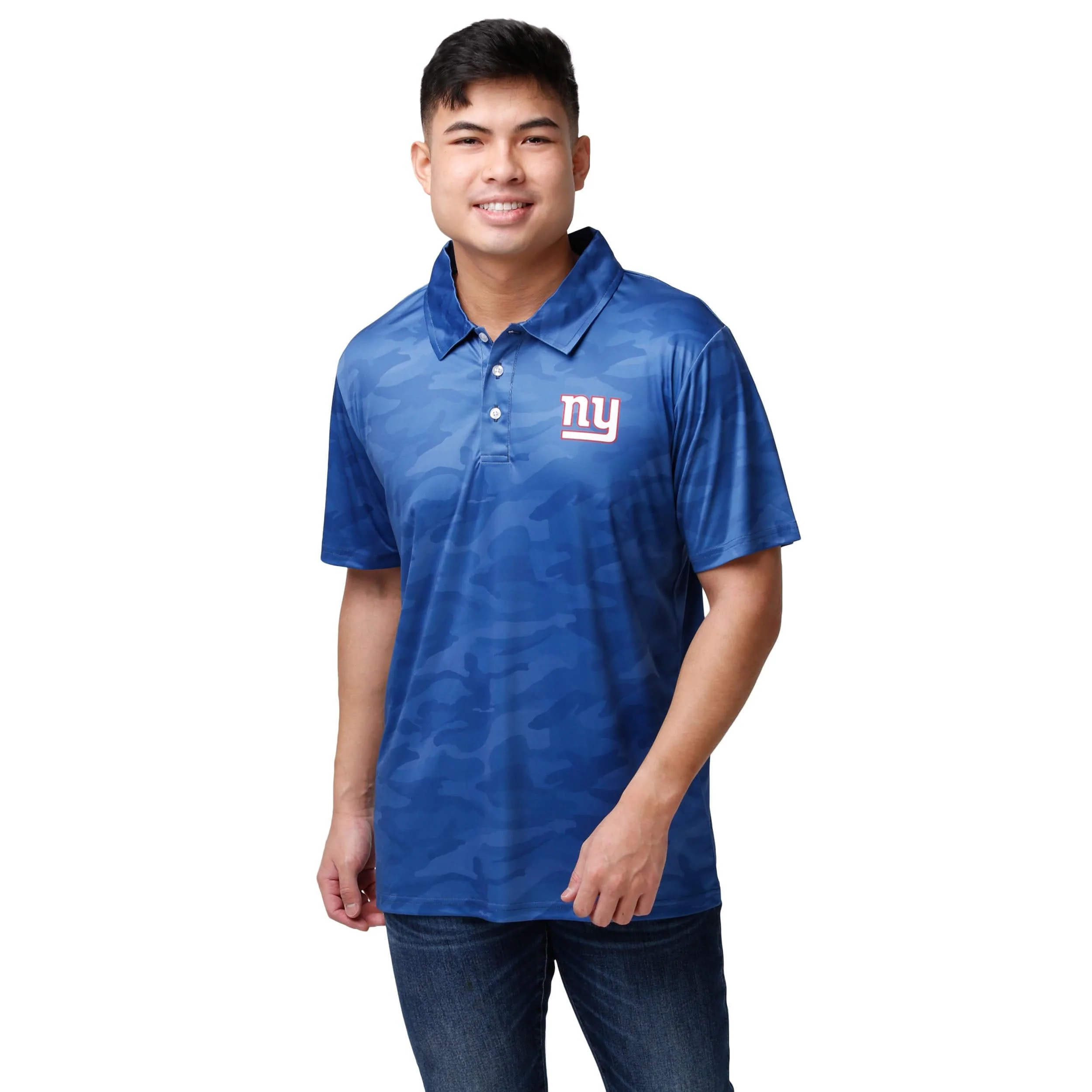 New York Giants NFL Mens Color Camo Polyester Polo - Image 2