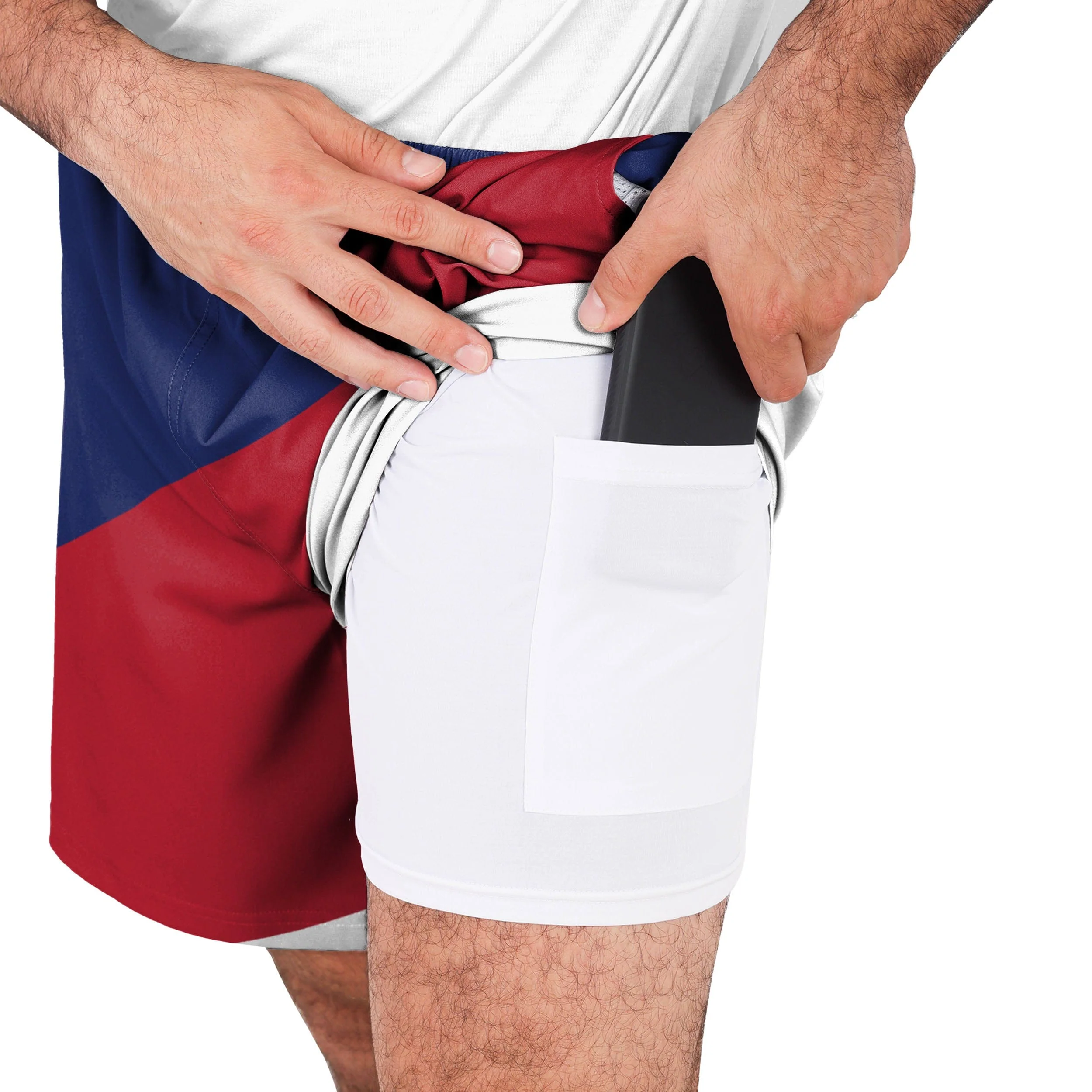 New York Giants NFL Mens Colorblock Double Down Liner Training Shorts - Image 5