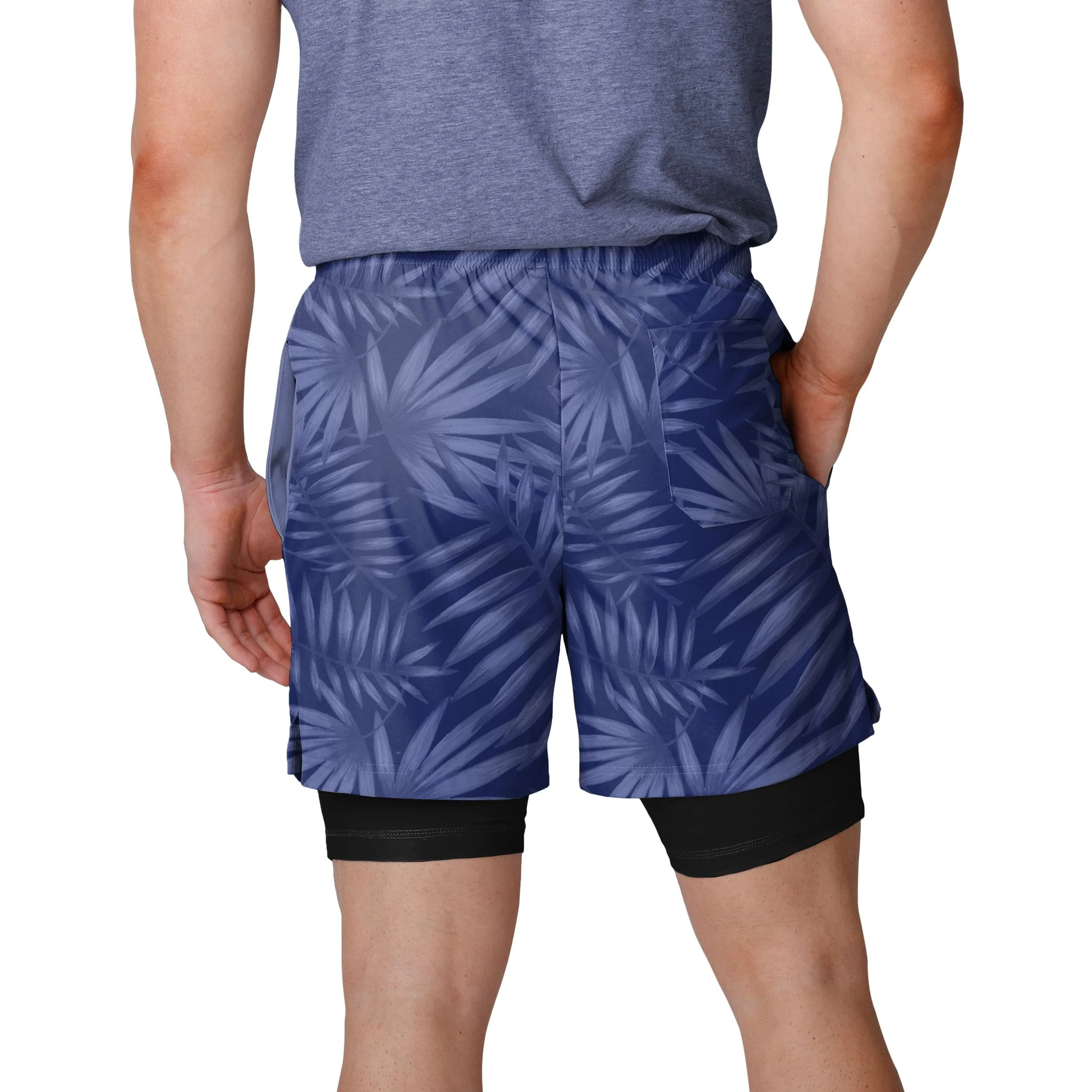 New York Giants NFL Mens Floral Black Liner Shorts - Image 3