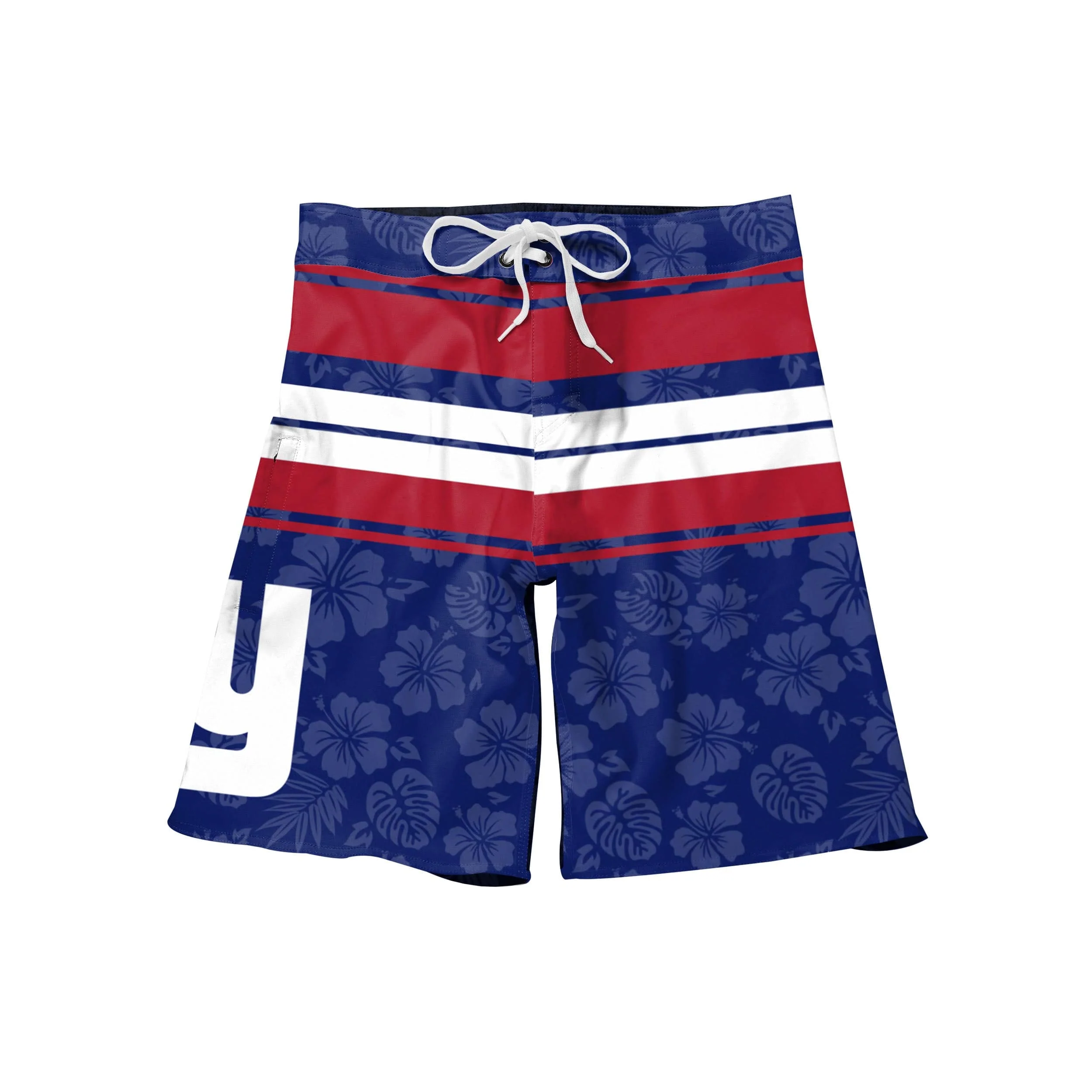 New York Giants NFL Mens Hibiscus Boardwalk Stripe Boardshorts - Image 4