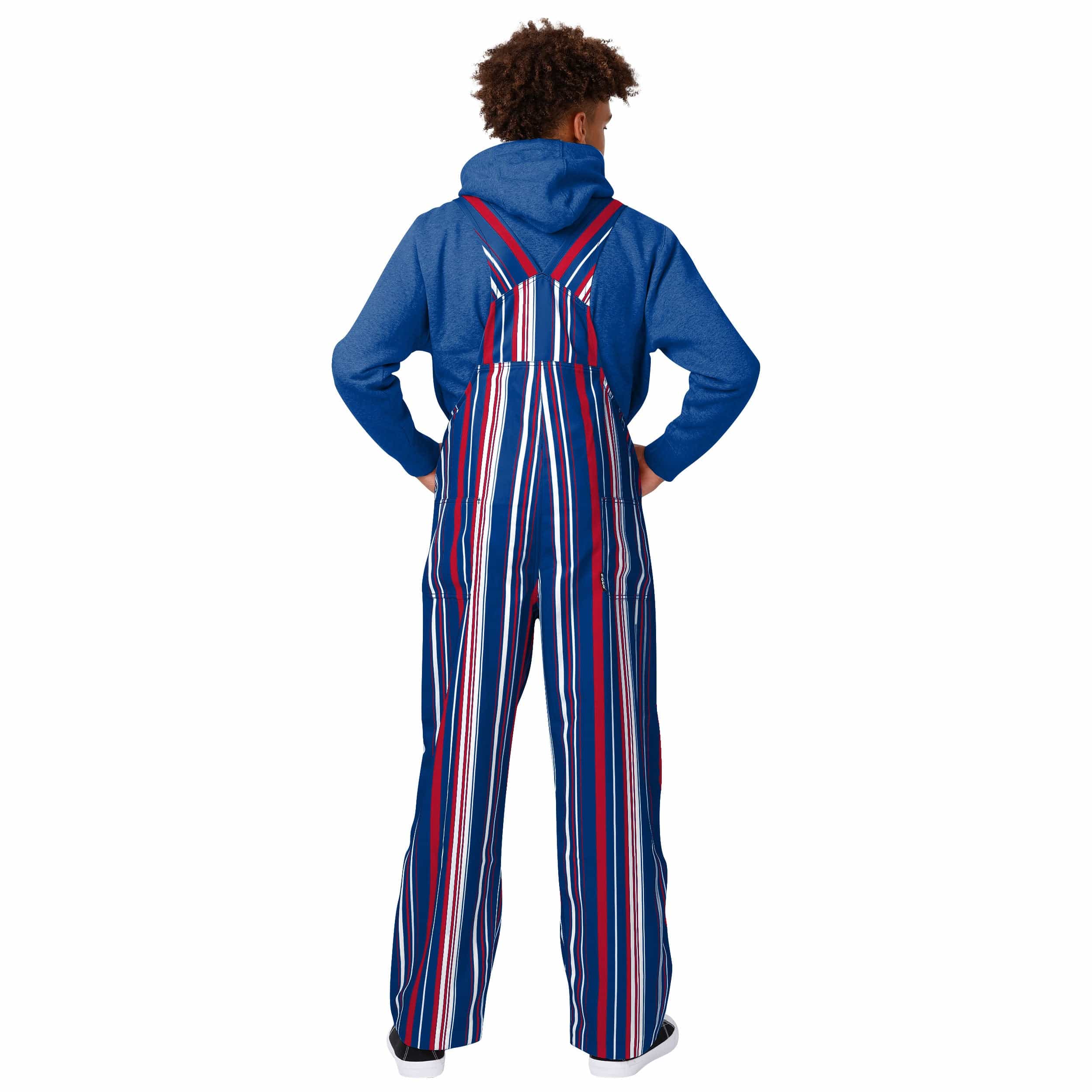 New York Giants NFL Mens Hyper Stripe Bib Overalls - Image 2