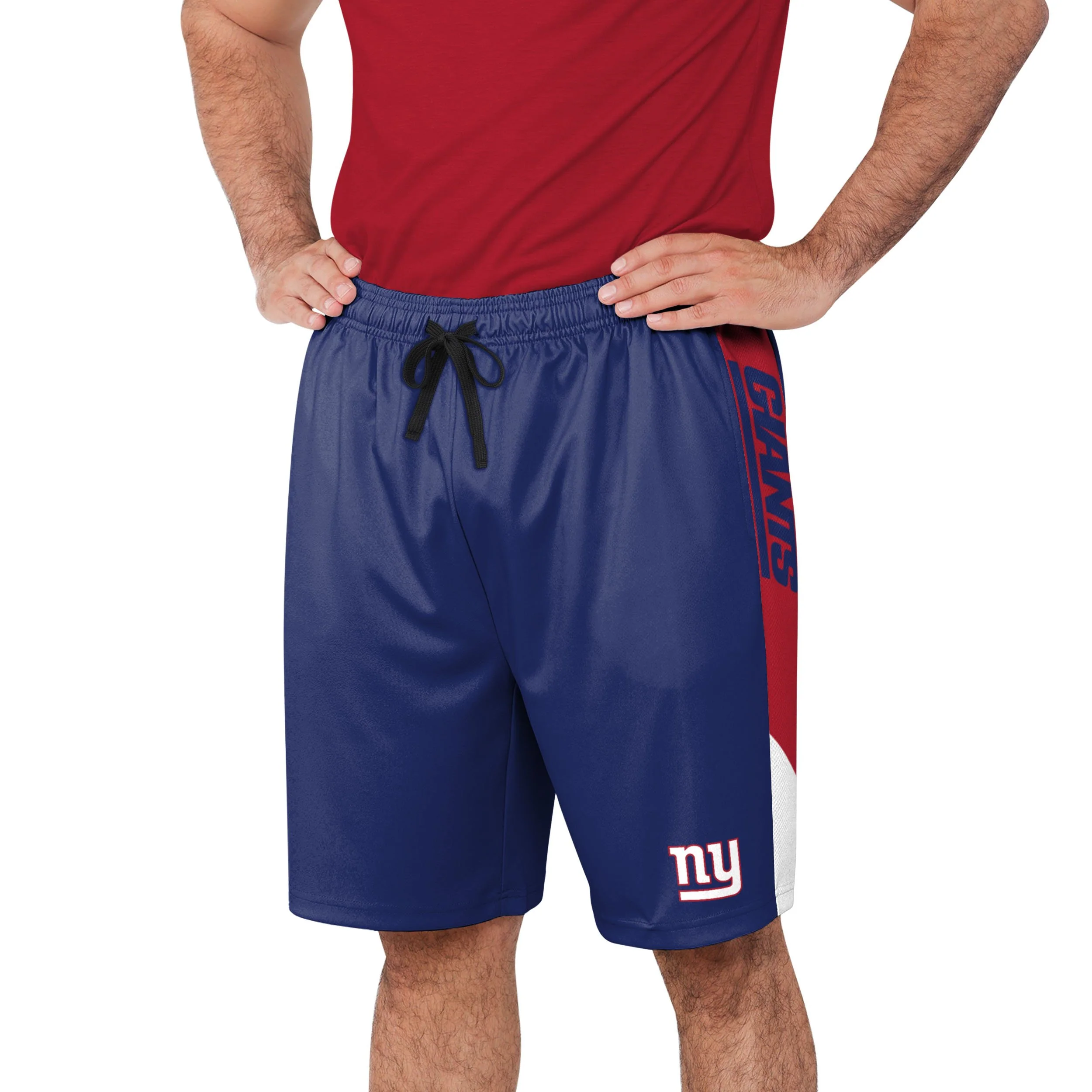 New York Giants NFL Mens Side Stripe Training Shorts - Image 2