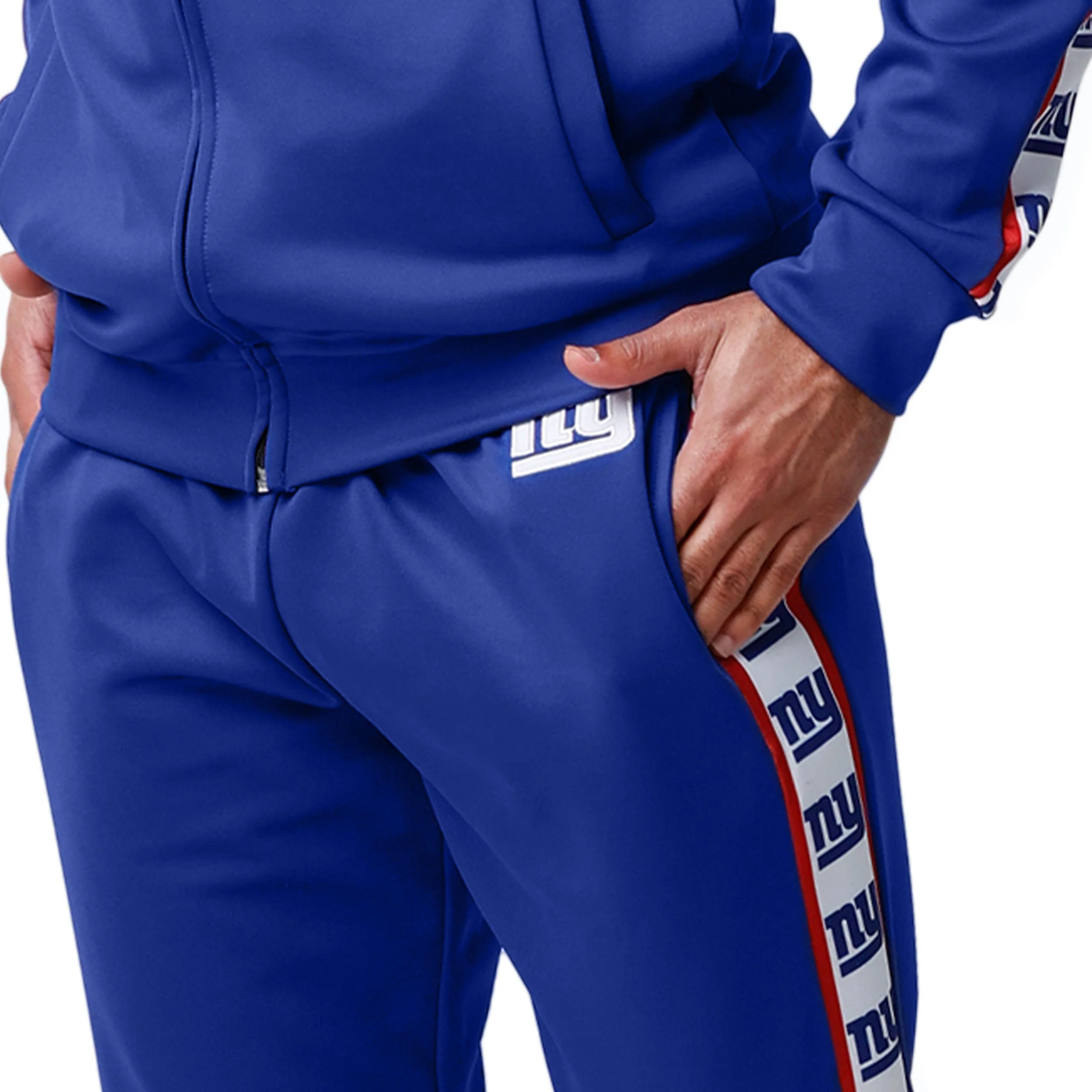 New York Giants NFL Mens Stripe Logo Track Pants - Image 3