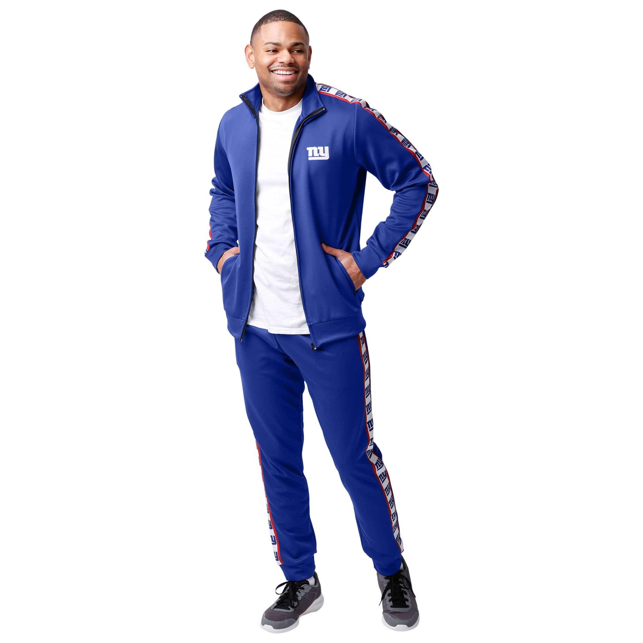 New York Giants NFL Mens Stripe Logo Track Pants - Image 5