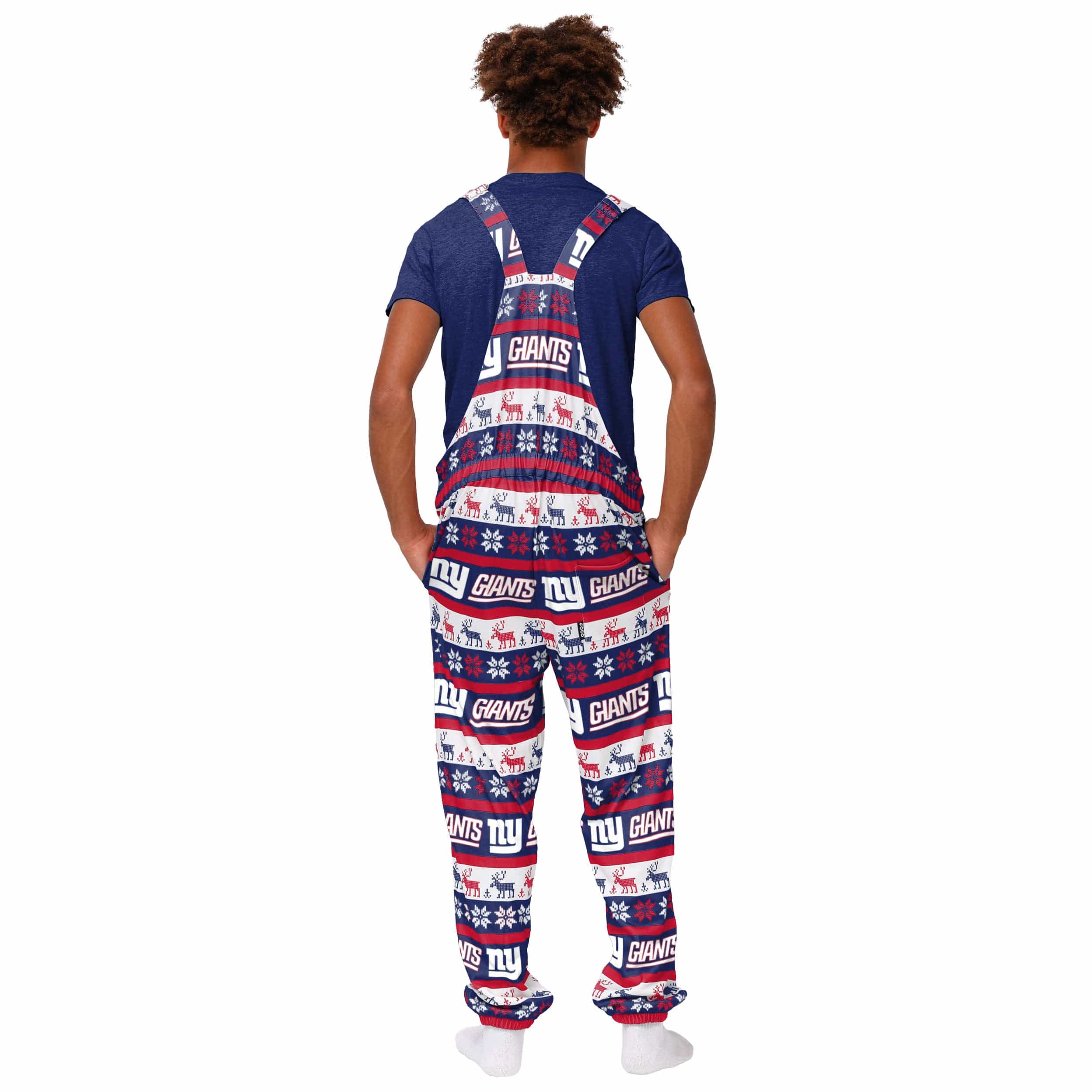 New York Giants NFL Mens Ugly Home Gating Bib Overalls - Image 2
