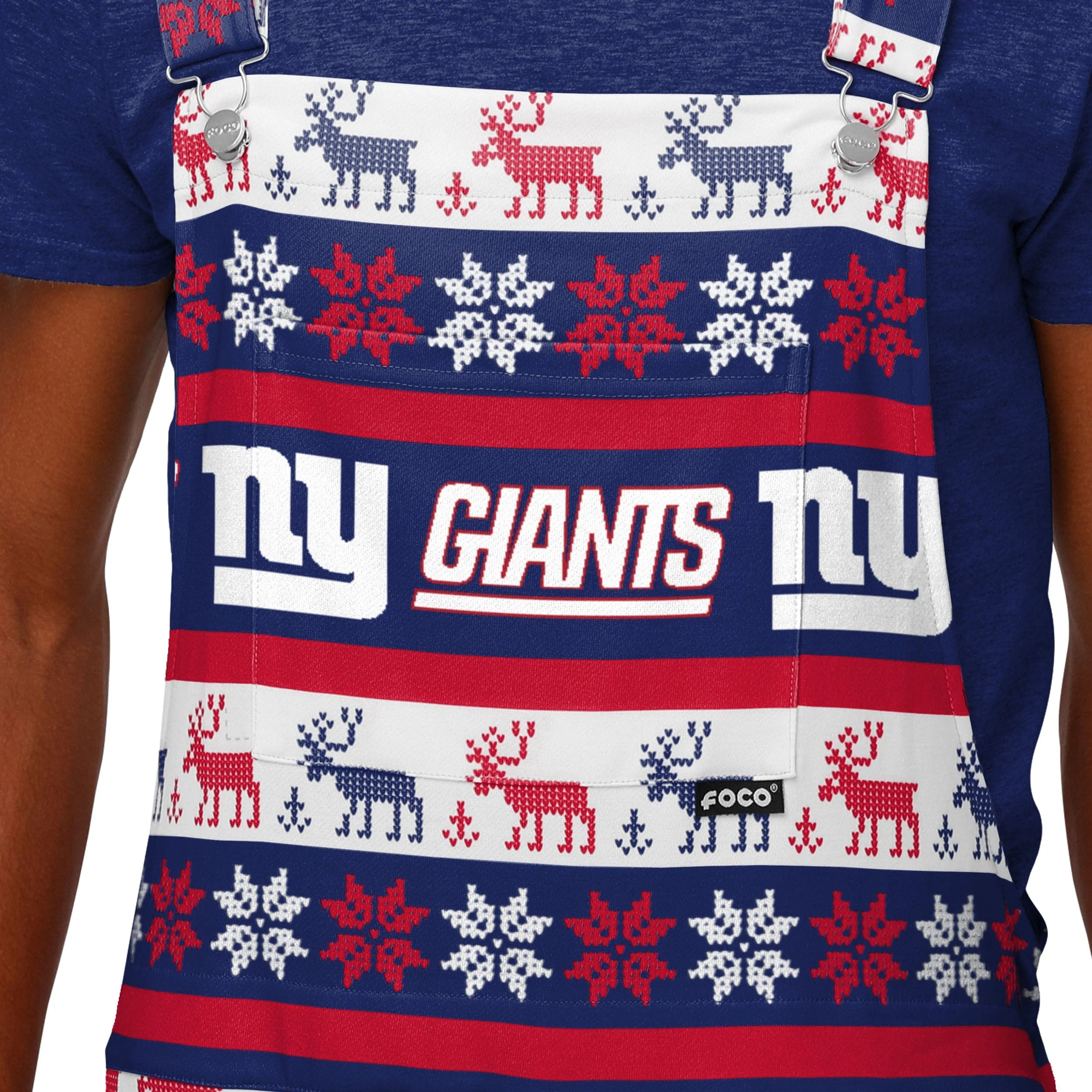 New York Giants NFL Mens Ugly Home Gating Bib Overalls - Image 4