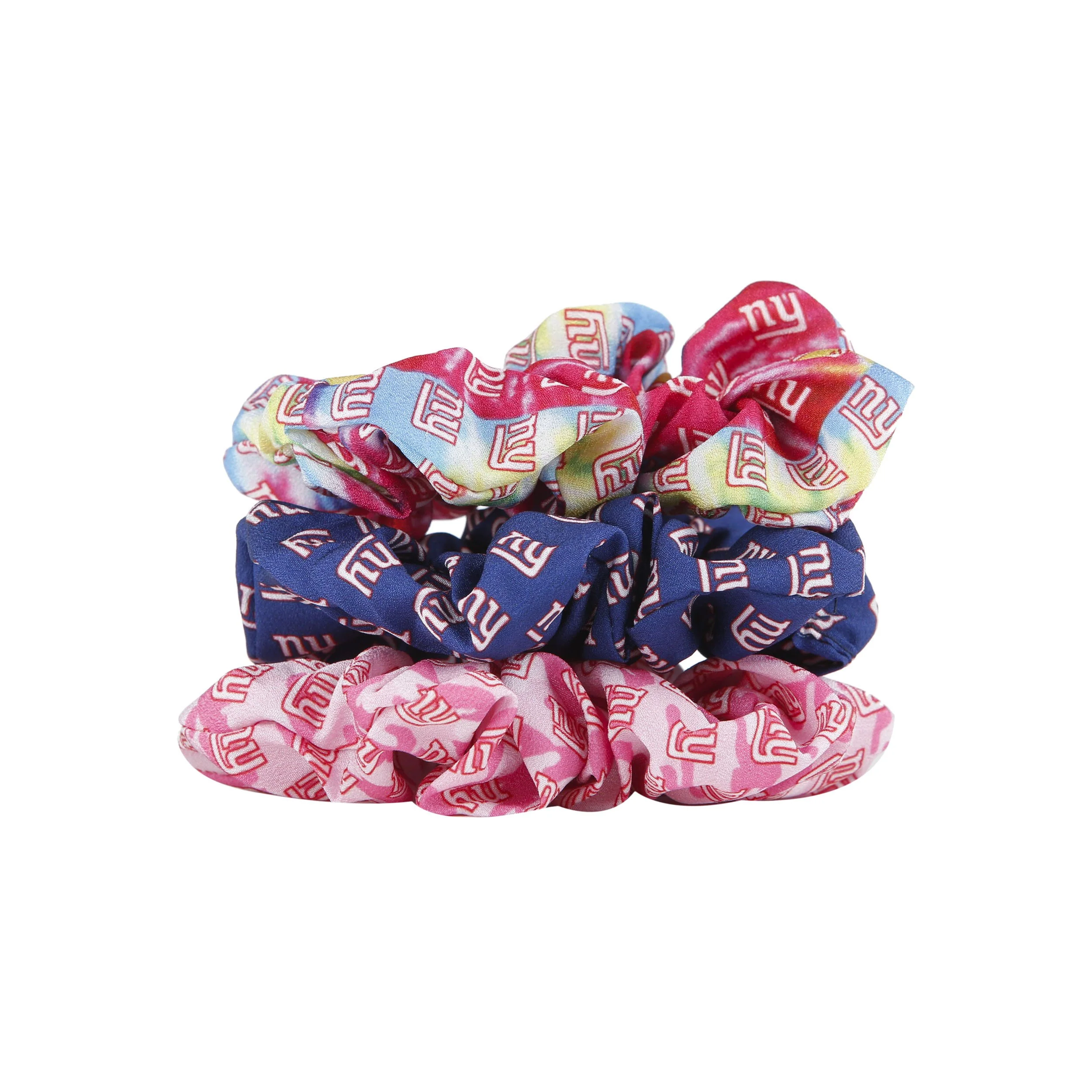 New York Giants NFL Mini Print 3 Pack Scrunchies - Image 2