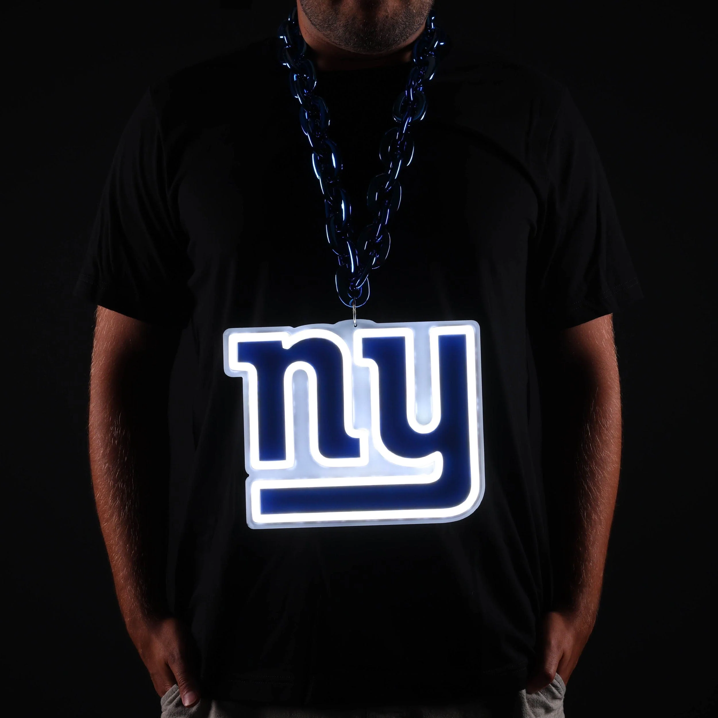 New York Giants NFL Neon Light Up Big Logo Chain - Image 3